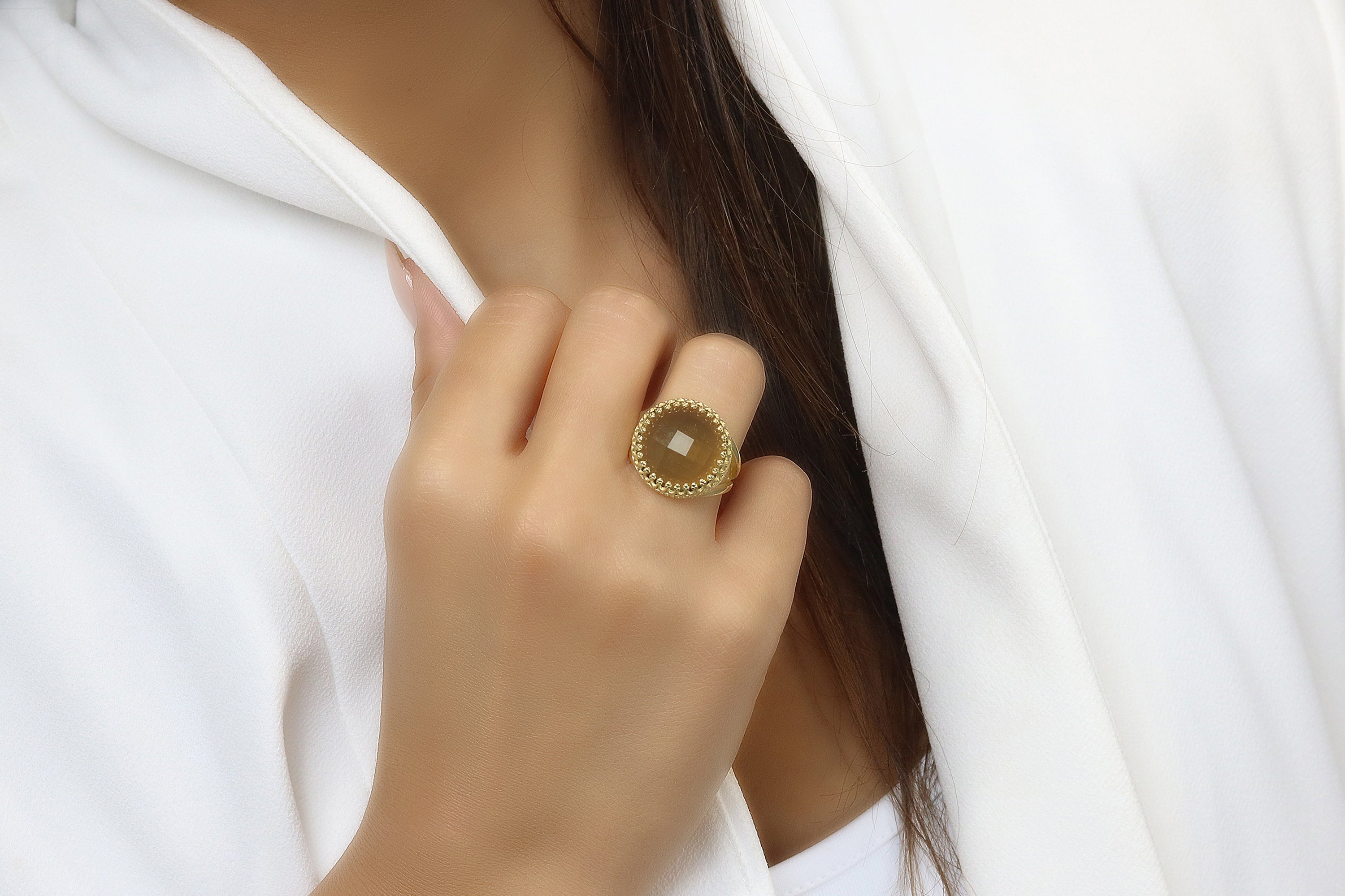 Smoky Quartz Statement Ring Rings Anemone Jewelry