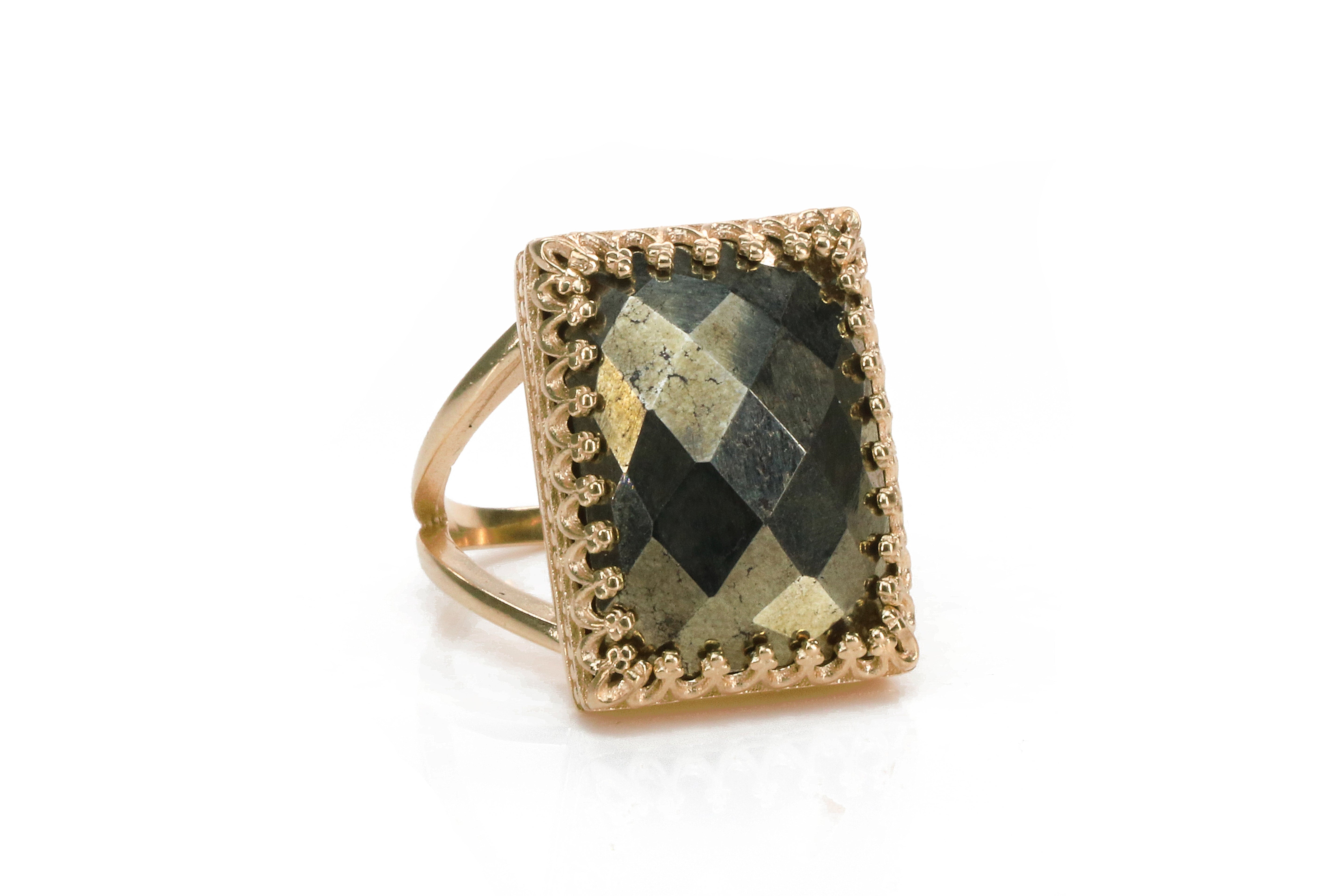 Fabulous Pyrite Ring in 925 Sterling Silver Rings Anemone Jewelry
