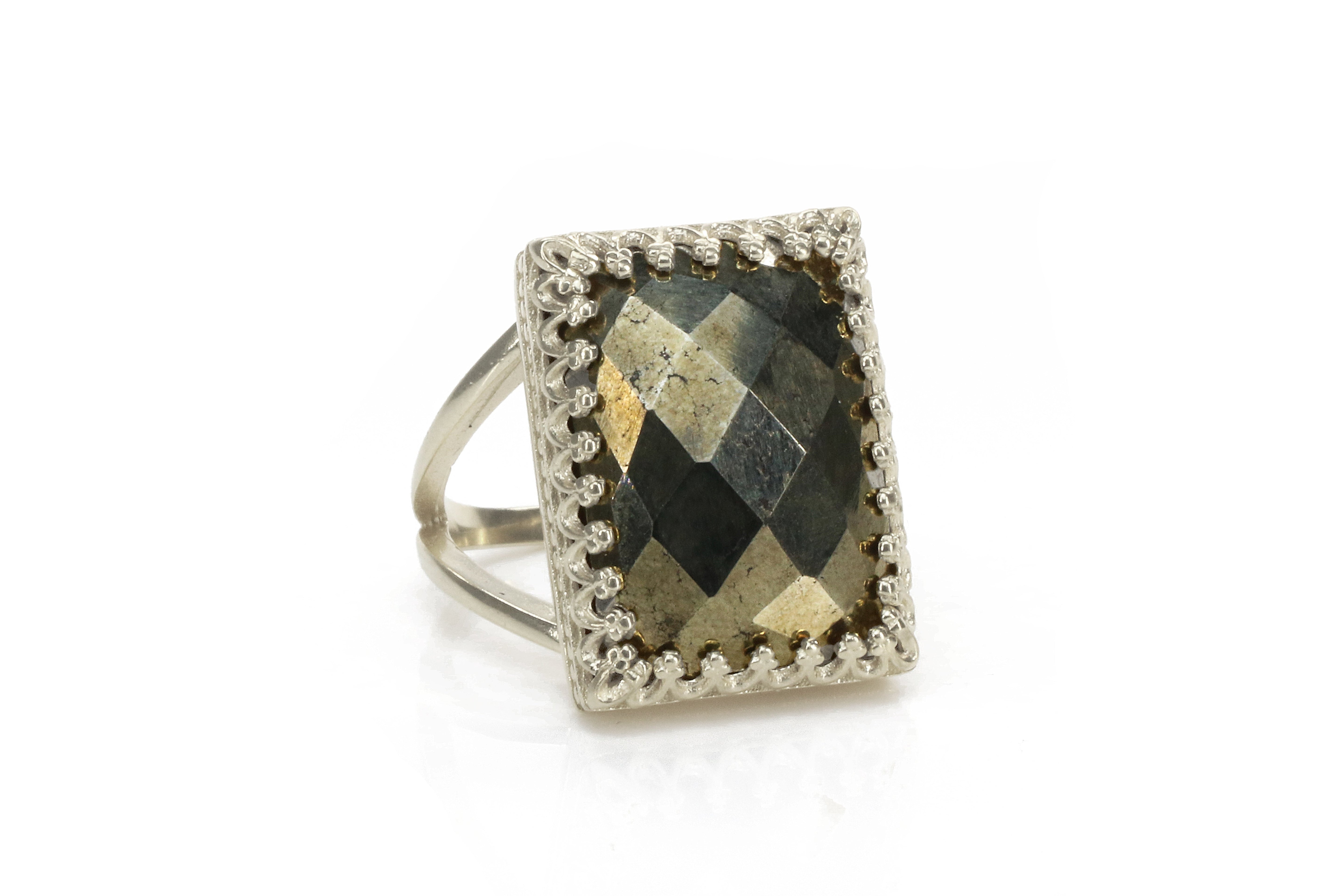 Fabulous Pyrite Ring in 925 Sterling Silver Rings Anemone Jewelry