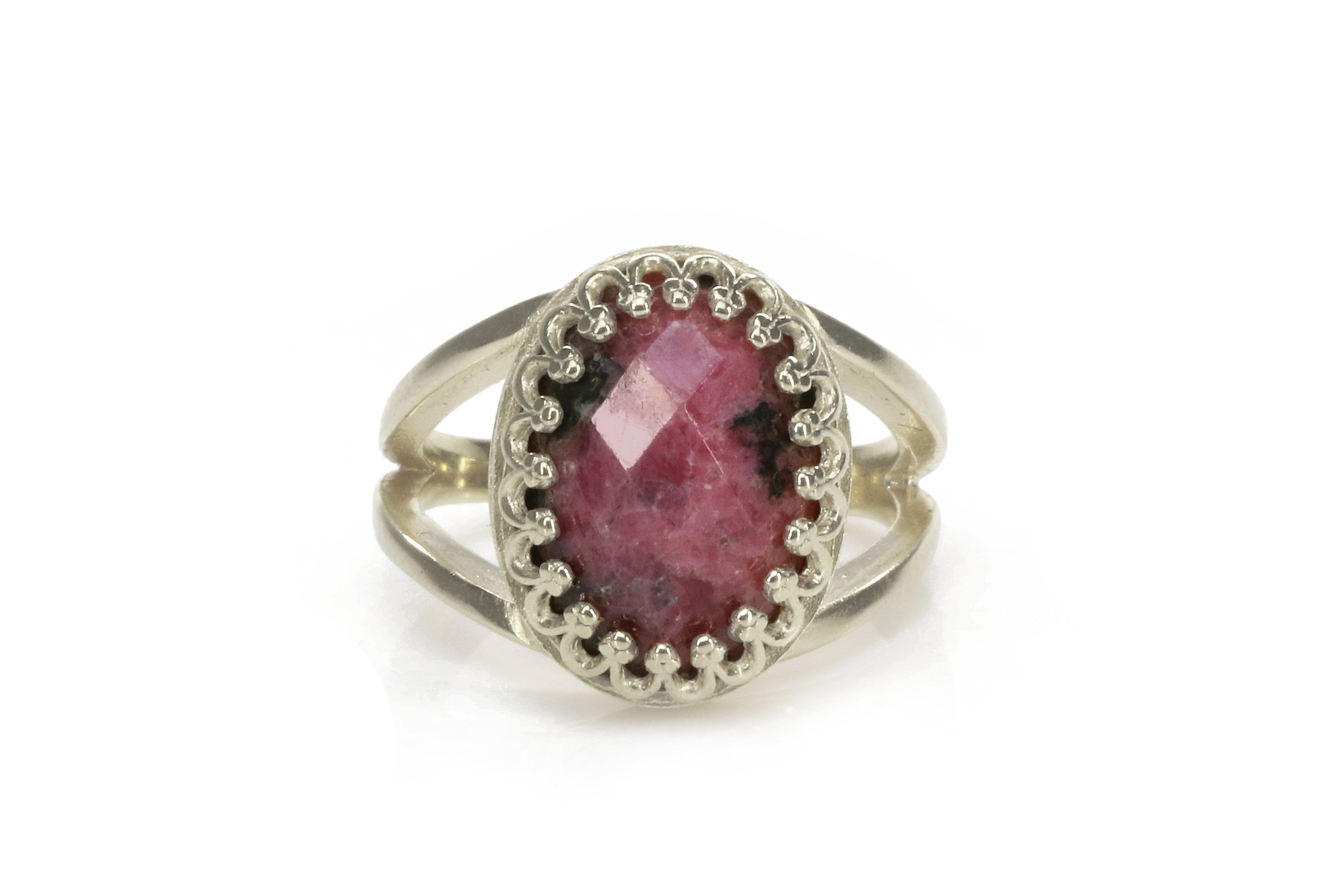 Bold Red Rhodonite Ring in 14k Gold-filled Ring Band Rings Anemone Jewelry