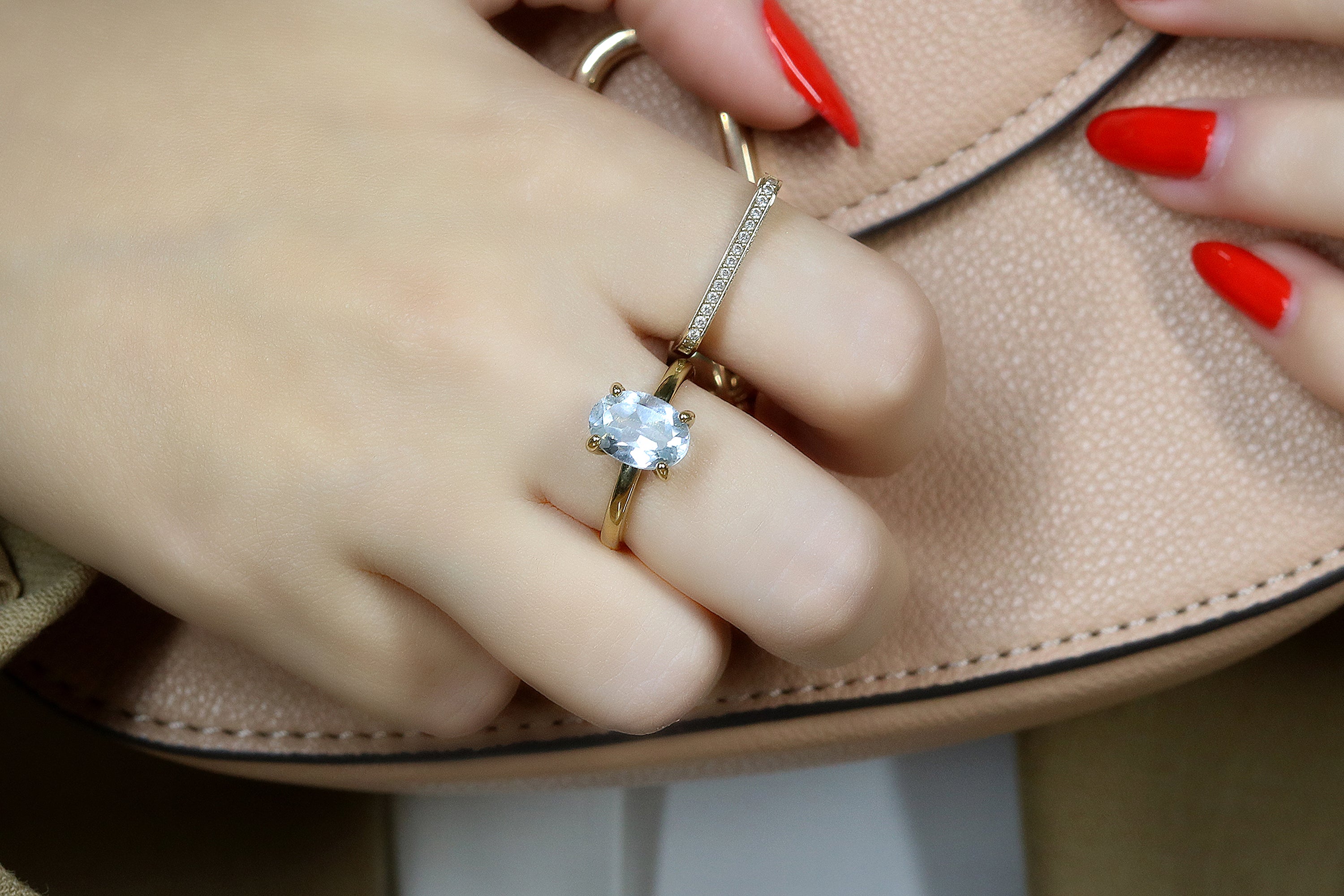 Lustrous Gold Filled Oval Topaz Ring Rings Anemone Unique
