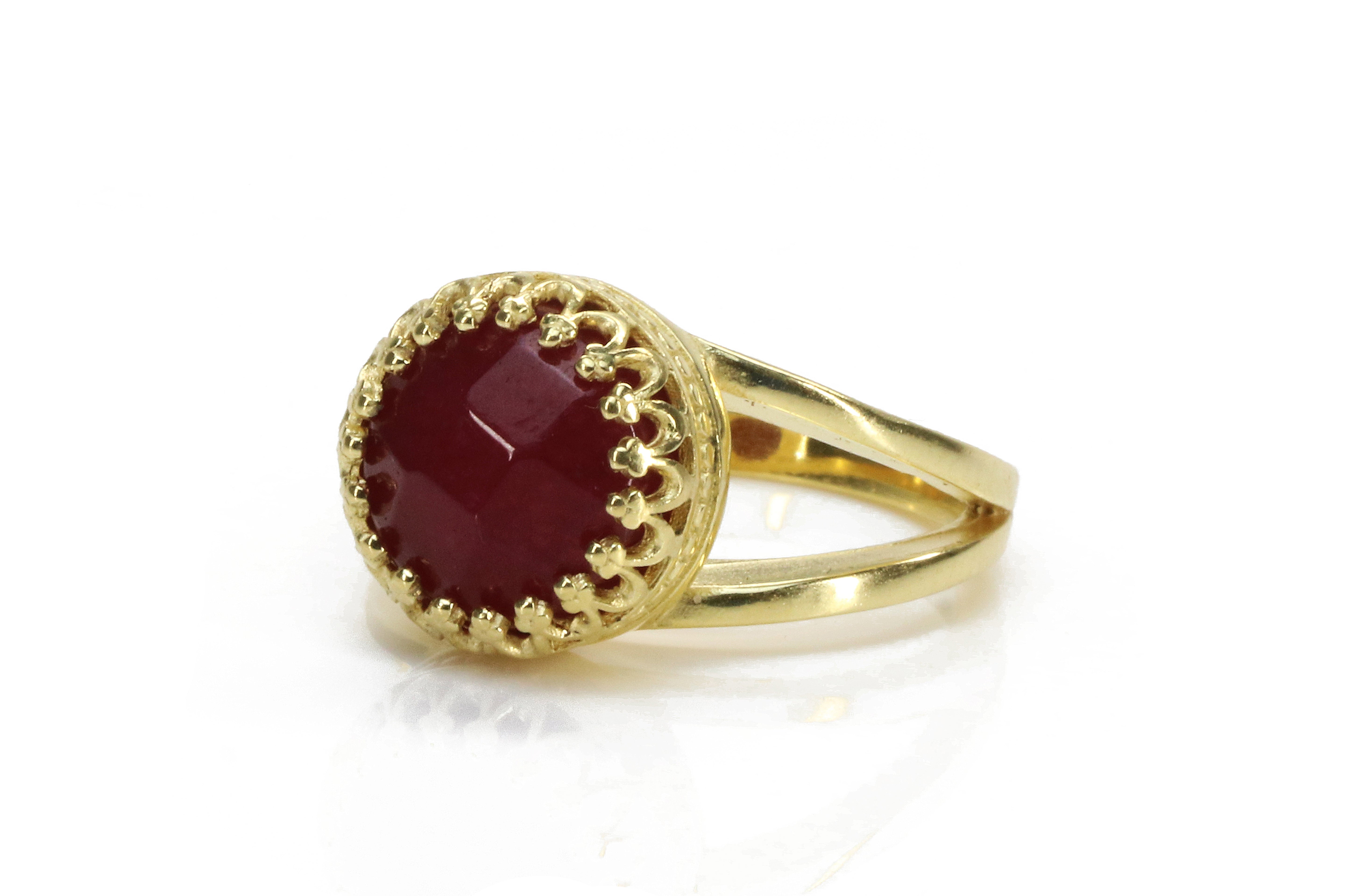 Delicate Jade Gemstone Handmade 14k Ring Rings Anemone Jewelry