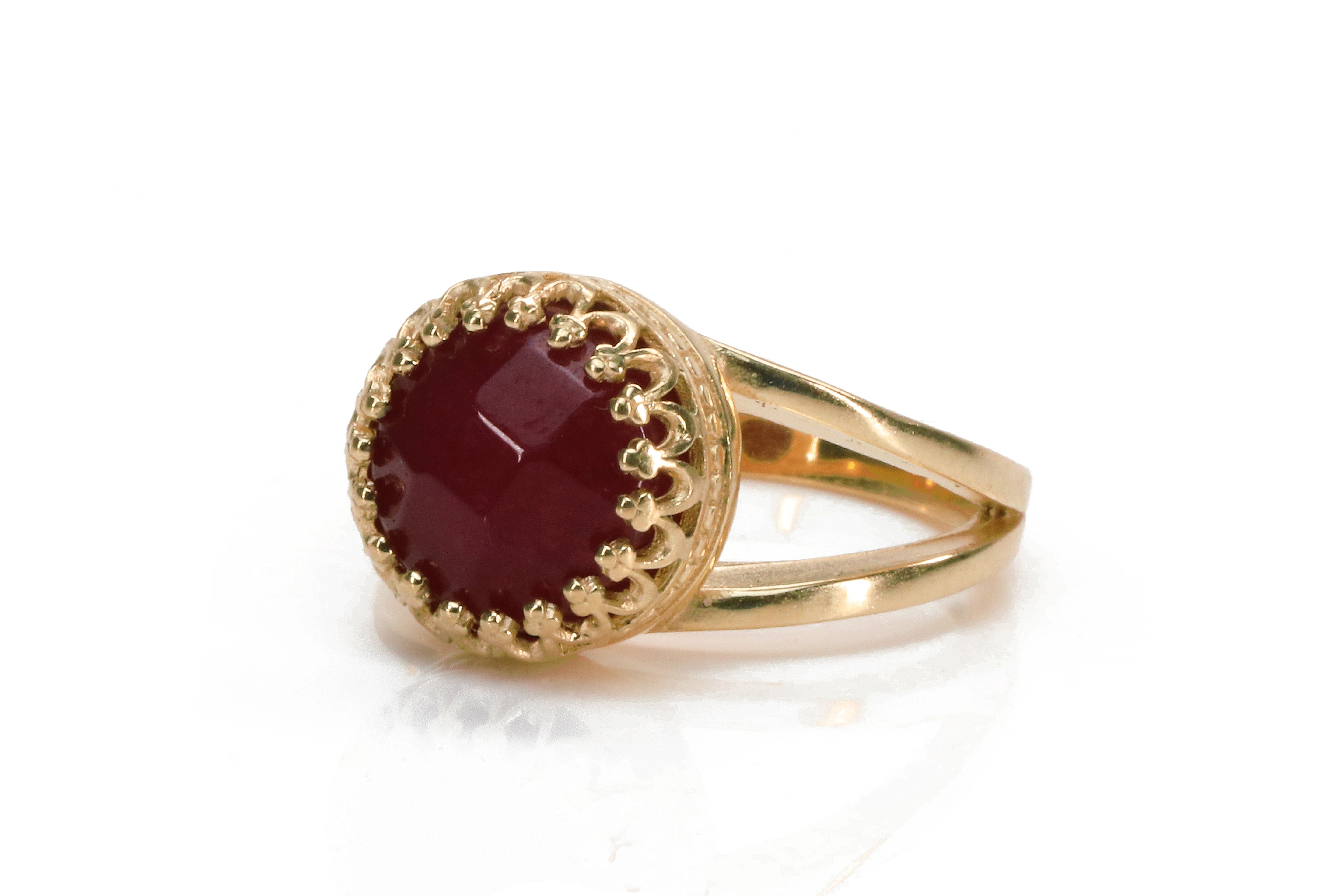 Delicate Jade Gemstone Handmade 14k Ring Rings Anemone Jewelry