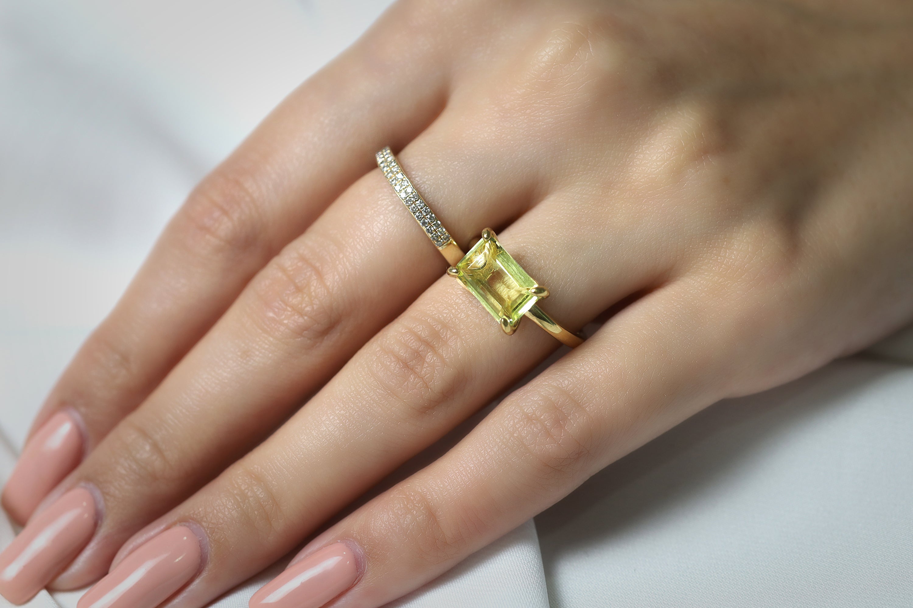 Brilliant Yellow Quartz Gold Filled Ring Rings Anemone Unique