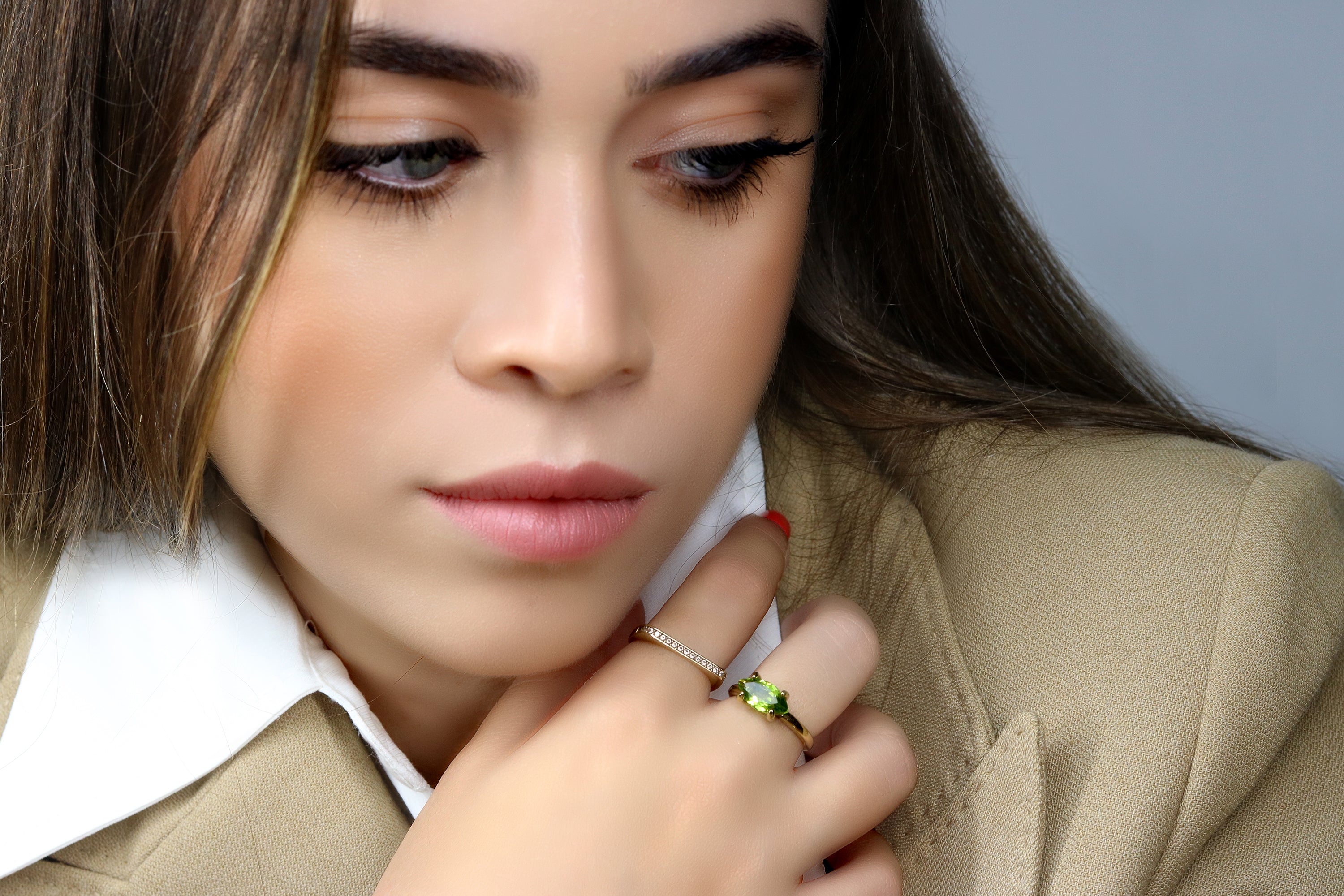 Marquise Peridot Gold Filled Ring Rings Anemone Unique