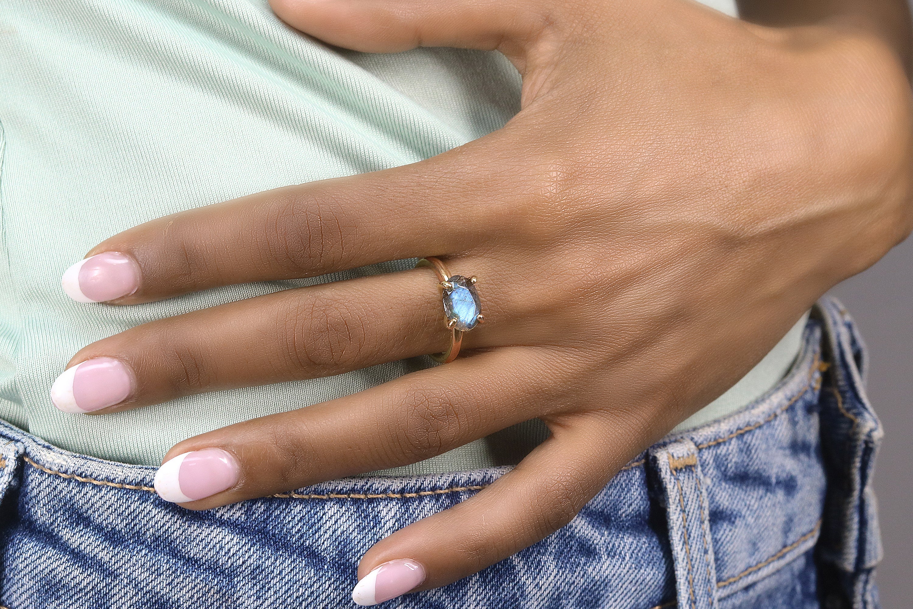 Labradorite Ring in 925 Sterling Silver Rings Anemone Unique