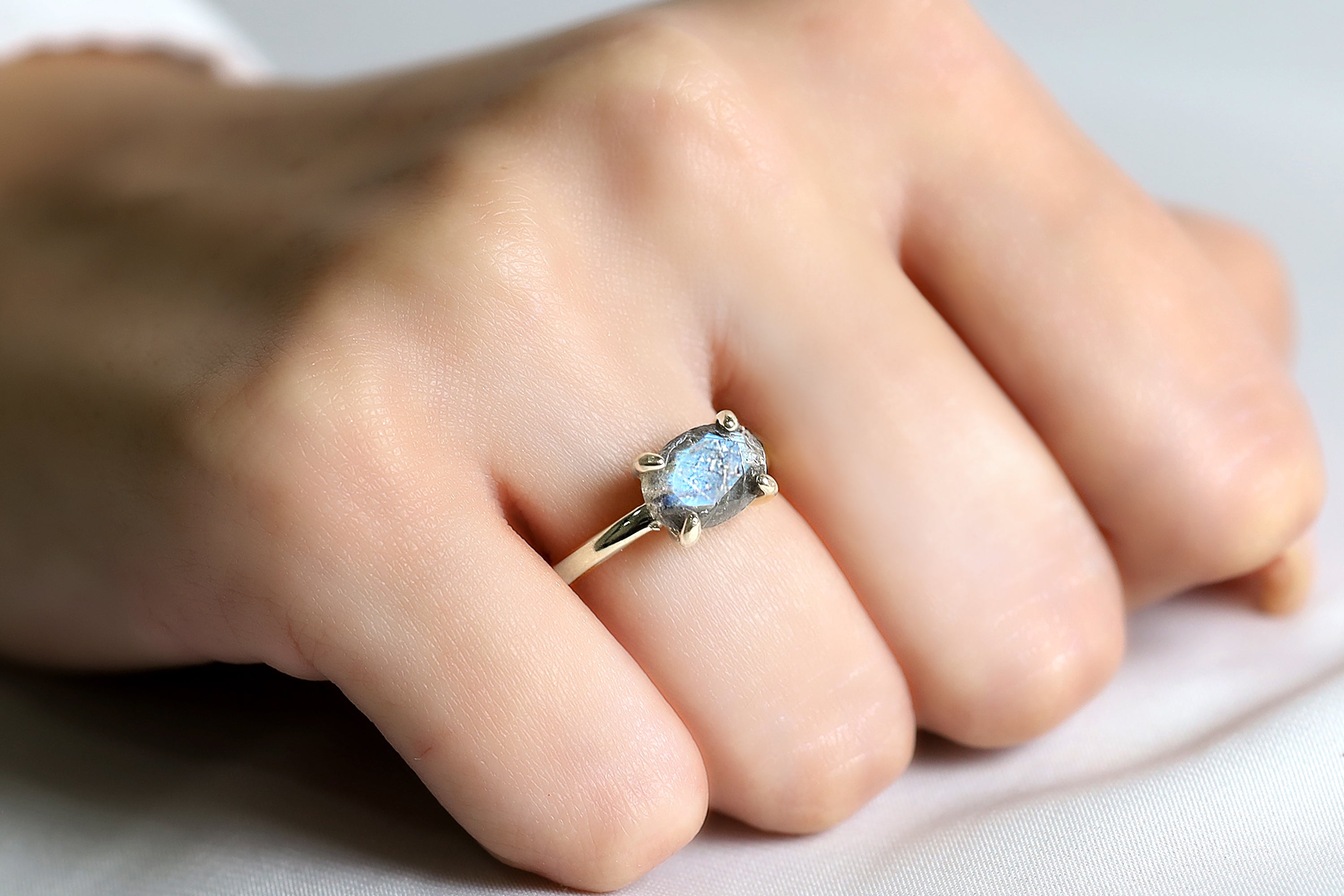 Fascinating Labradorite Gold Filled Ring Rings Anemone Unique