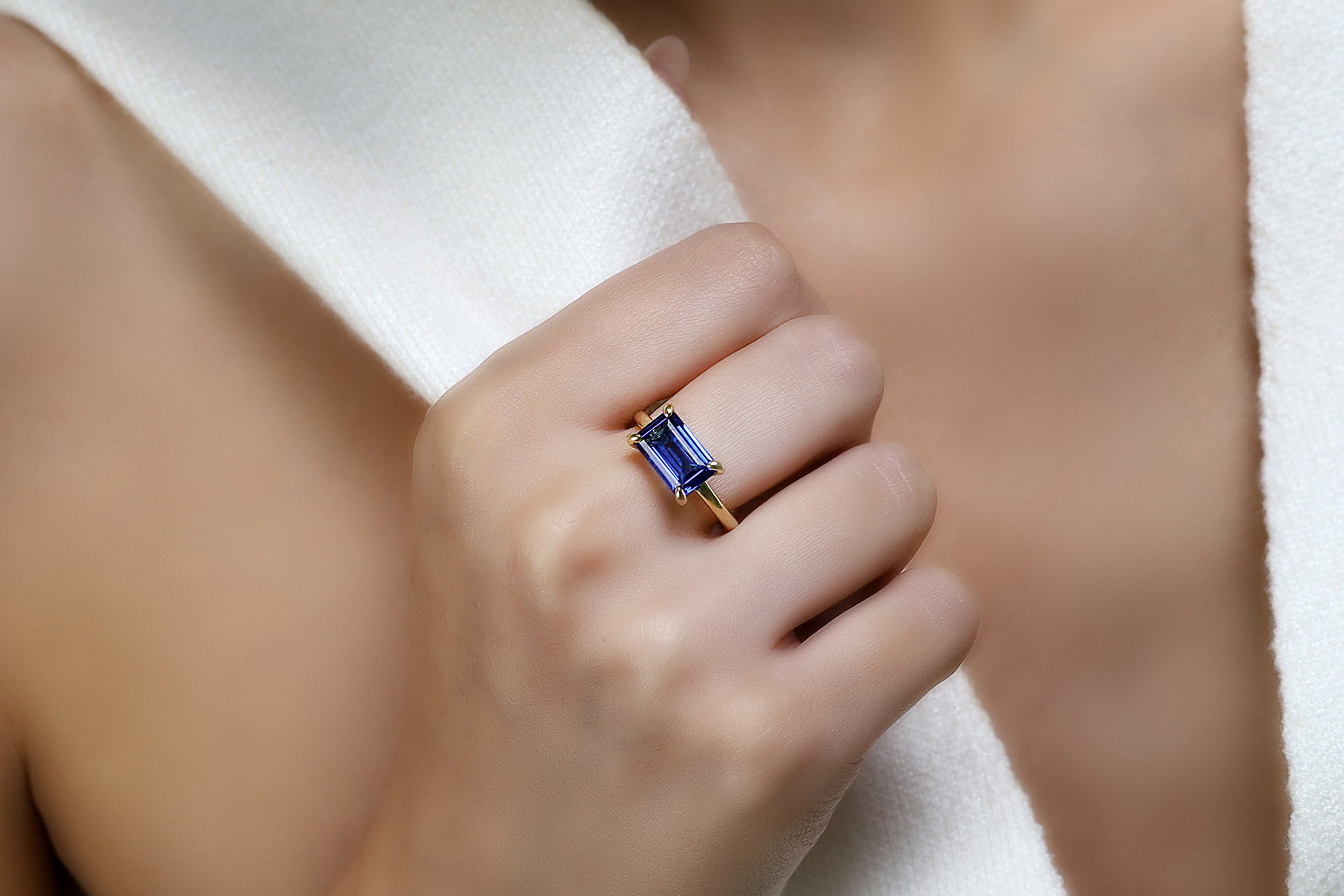 Stunning Blue Sapphire Silver Ring Rings Anemone Unique