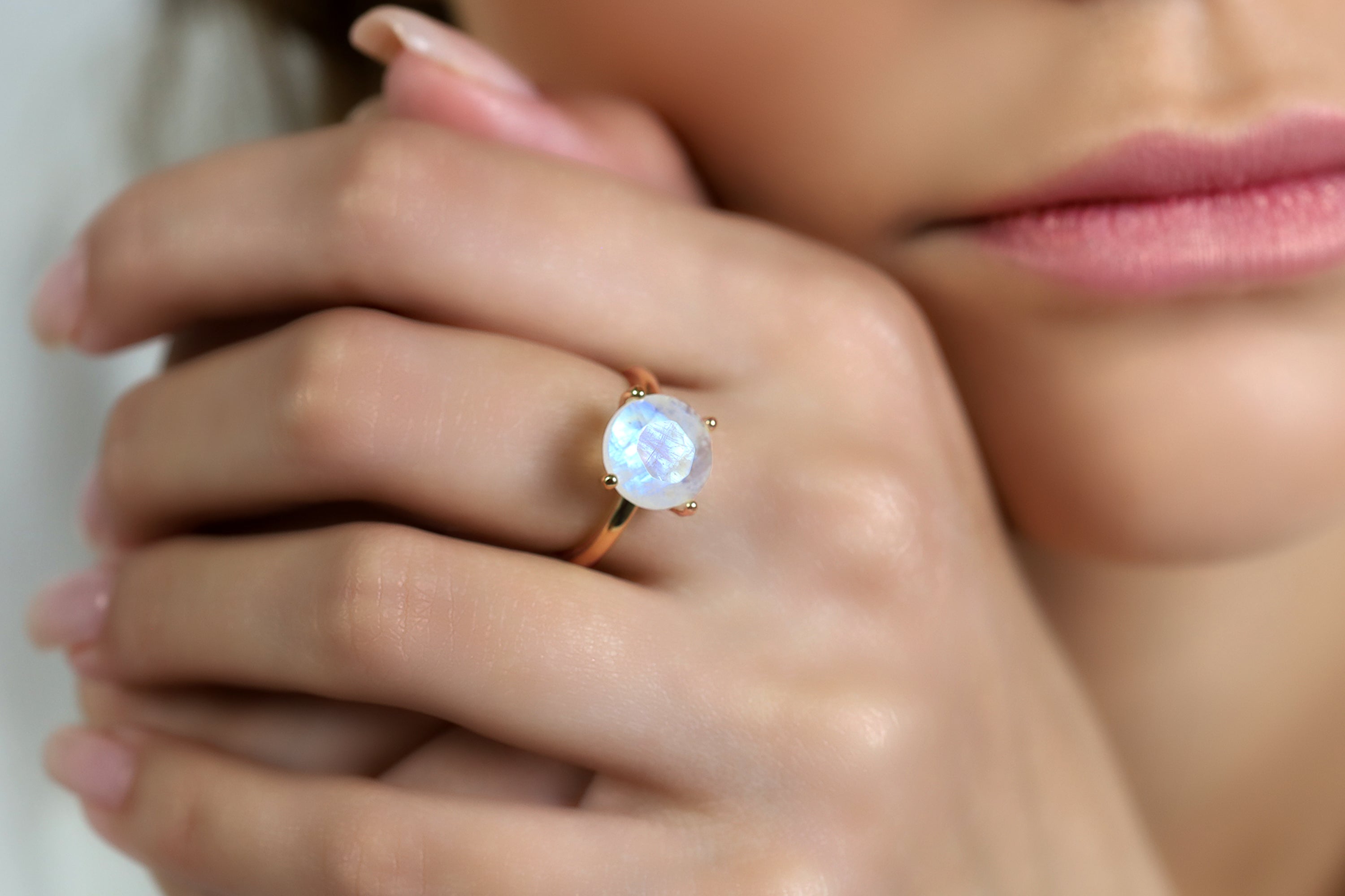 Sterling Silver 925 Moonstone Ring Rings Anemone Unique