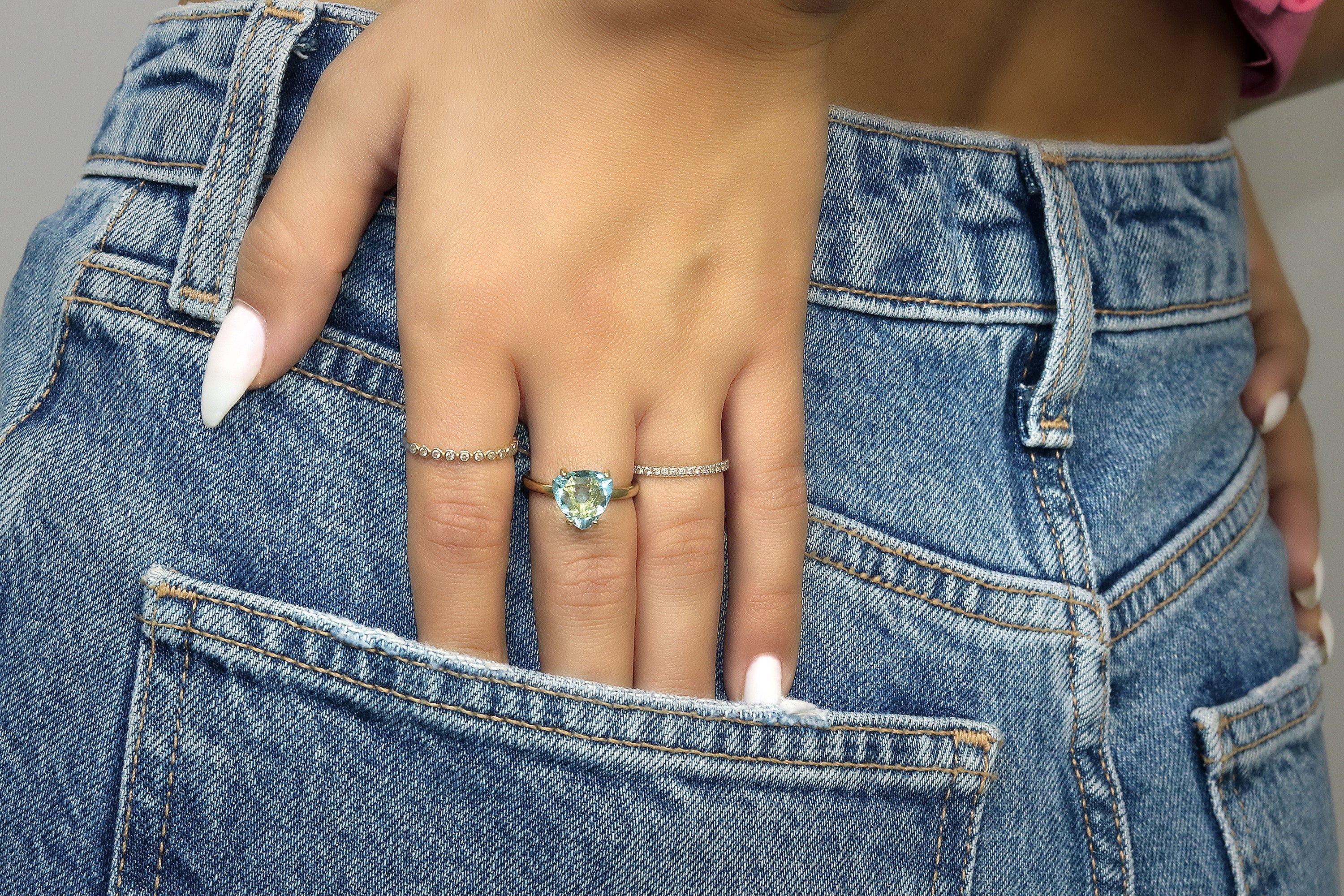 14K Gold-filled Topaz Jewelry Ring Rings Anemone Unique
