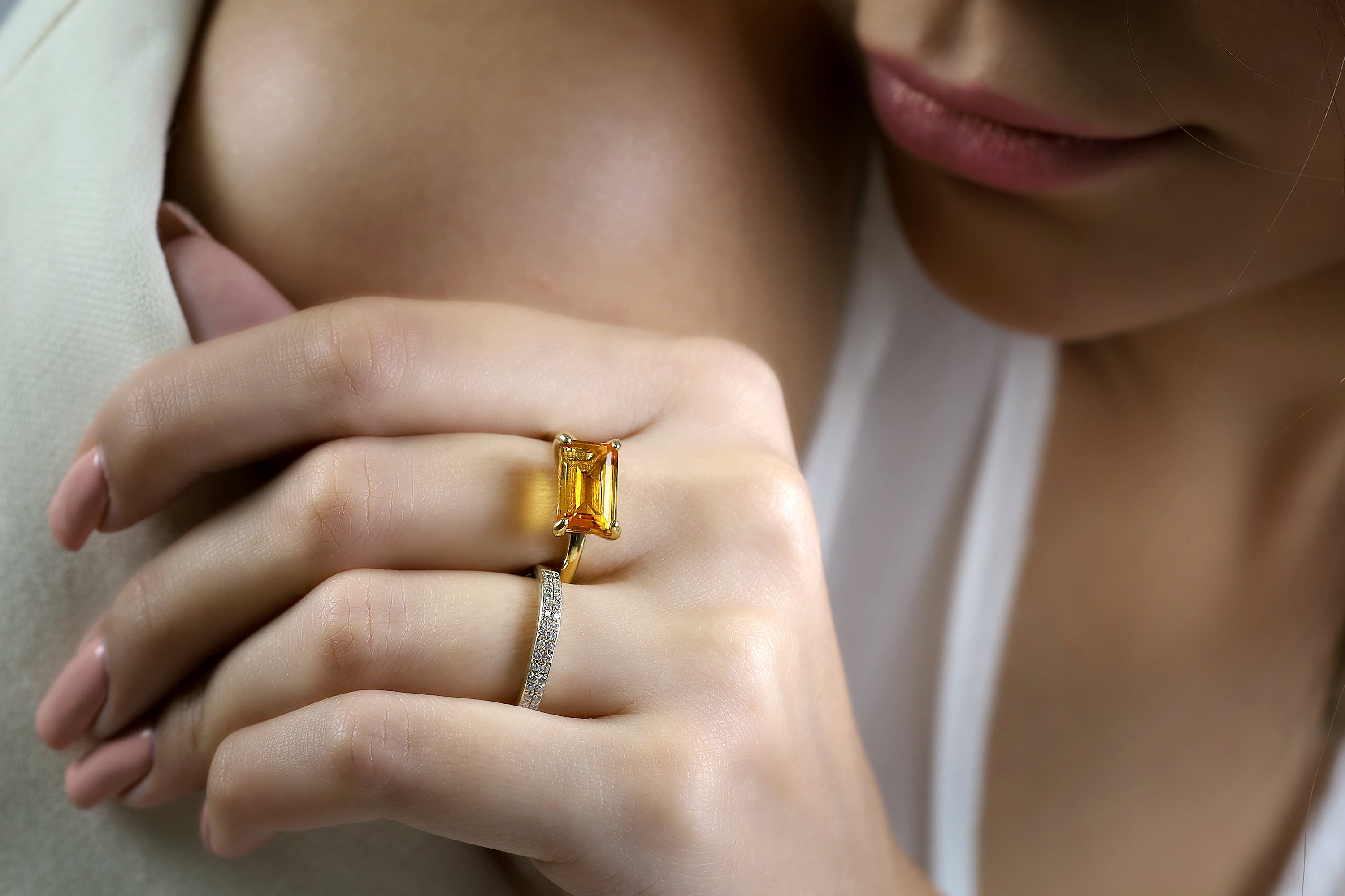 Brilliant Sterling Silver Citrine Ring Rings Anemone Unique