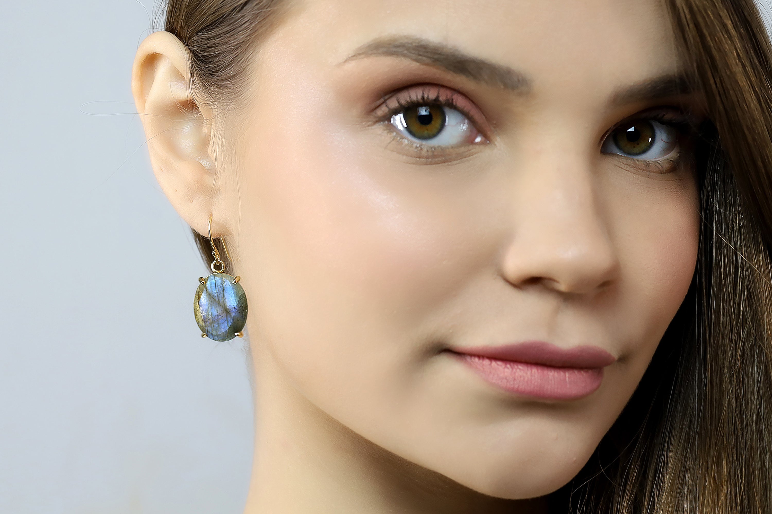 Faceted Oval Labradorite Gold Filled Earrings Earrings Anemone Jewelry