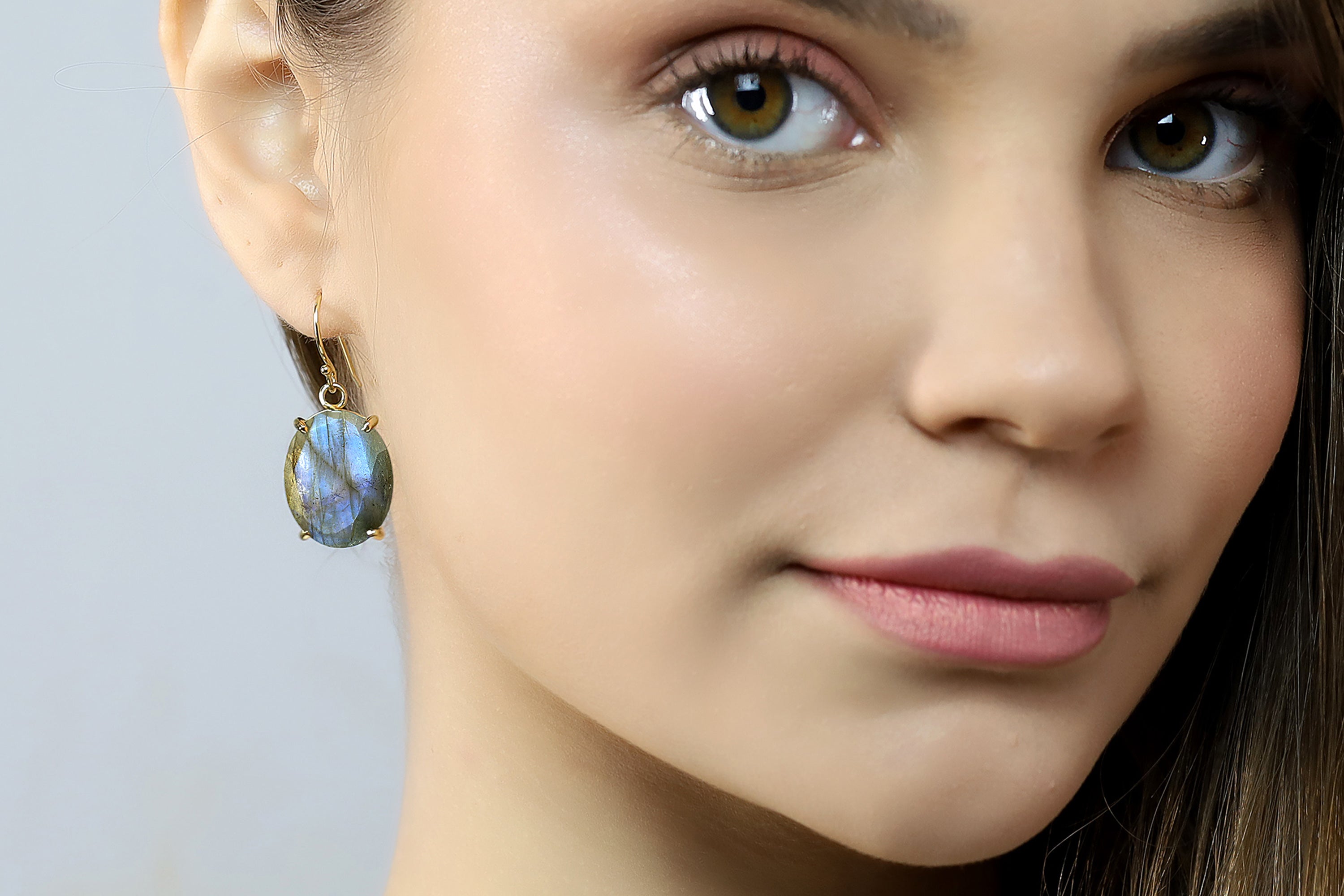 Faceted Oval Labradorite Gold Filled Earrings Earrings Anemone Jewelry