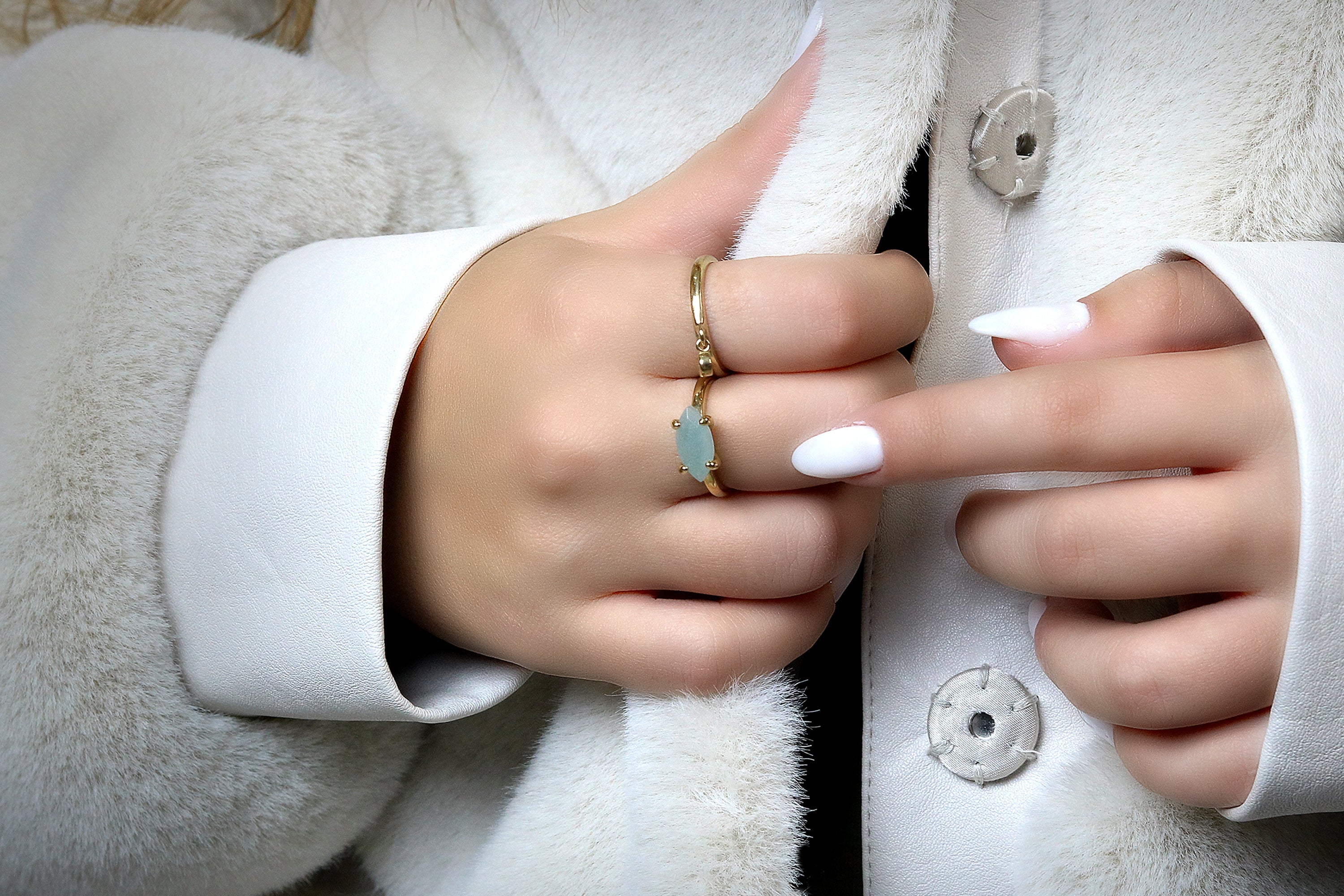 Everyday Aquamarine Rose Gold Ring Rings Anemone Unique
