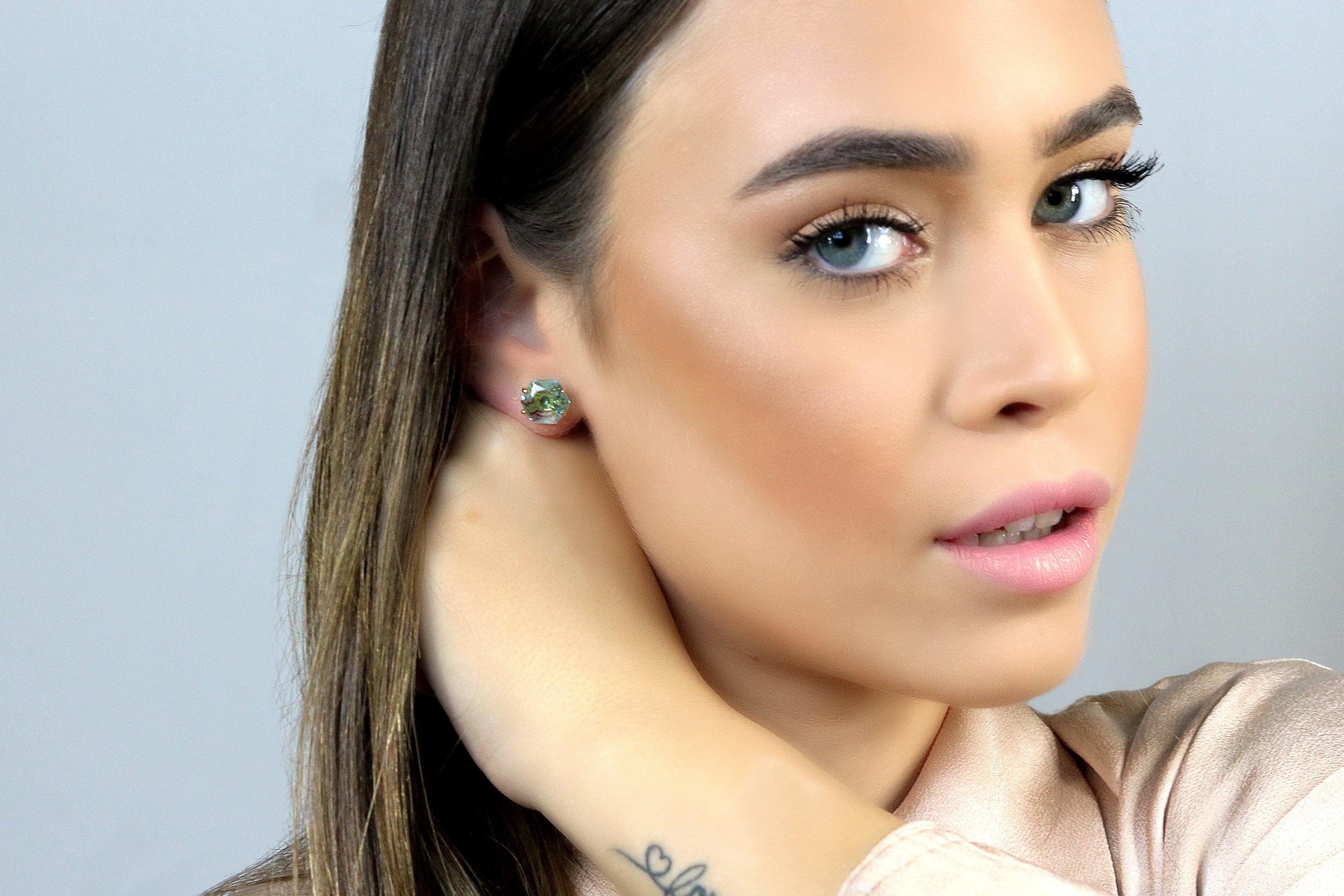 Gold Blue Topaz Earrings Earrings Anemone Unique