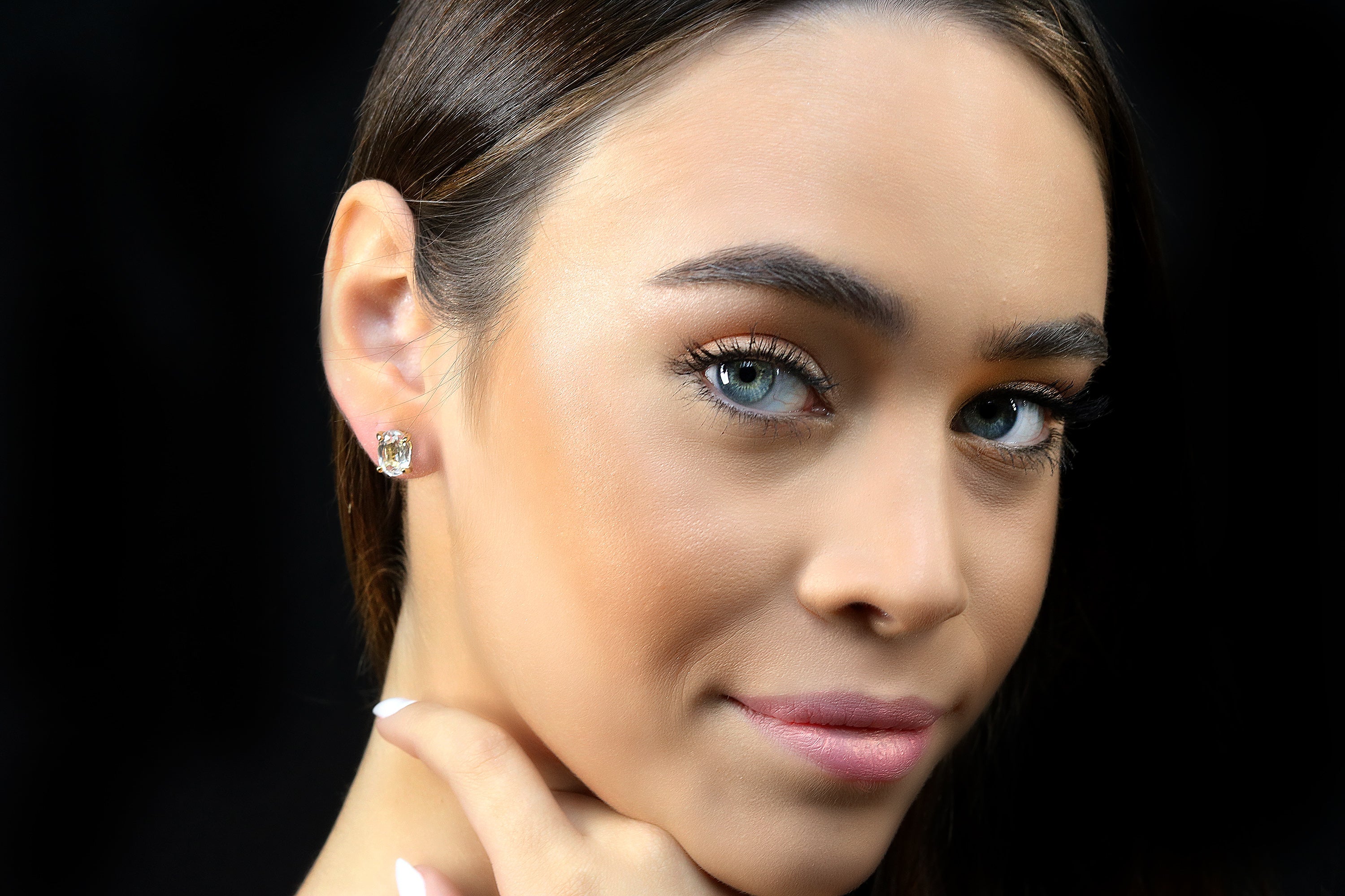 Lustrous Crystal Quartz Gold Earrings Earrings Anemone Unique