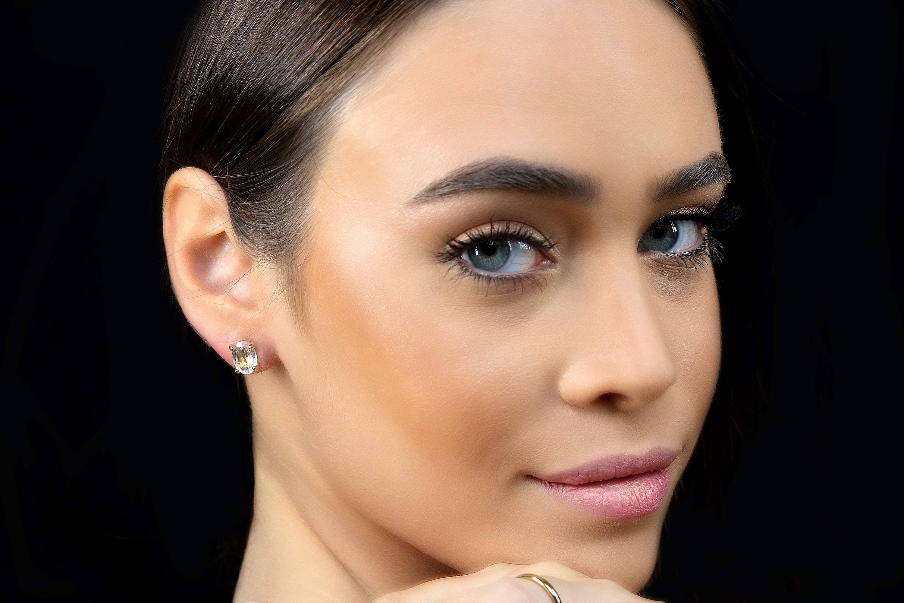 Lustrous Crystal Quartz Gold Earrings Earrings Anemone Unique