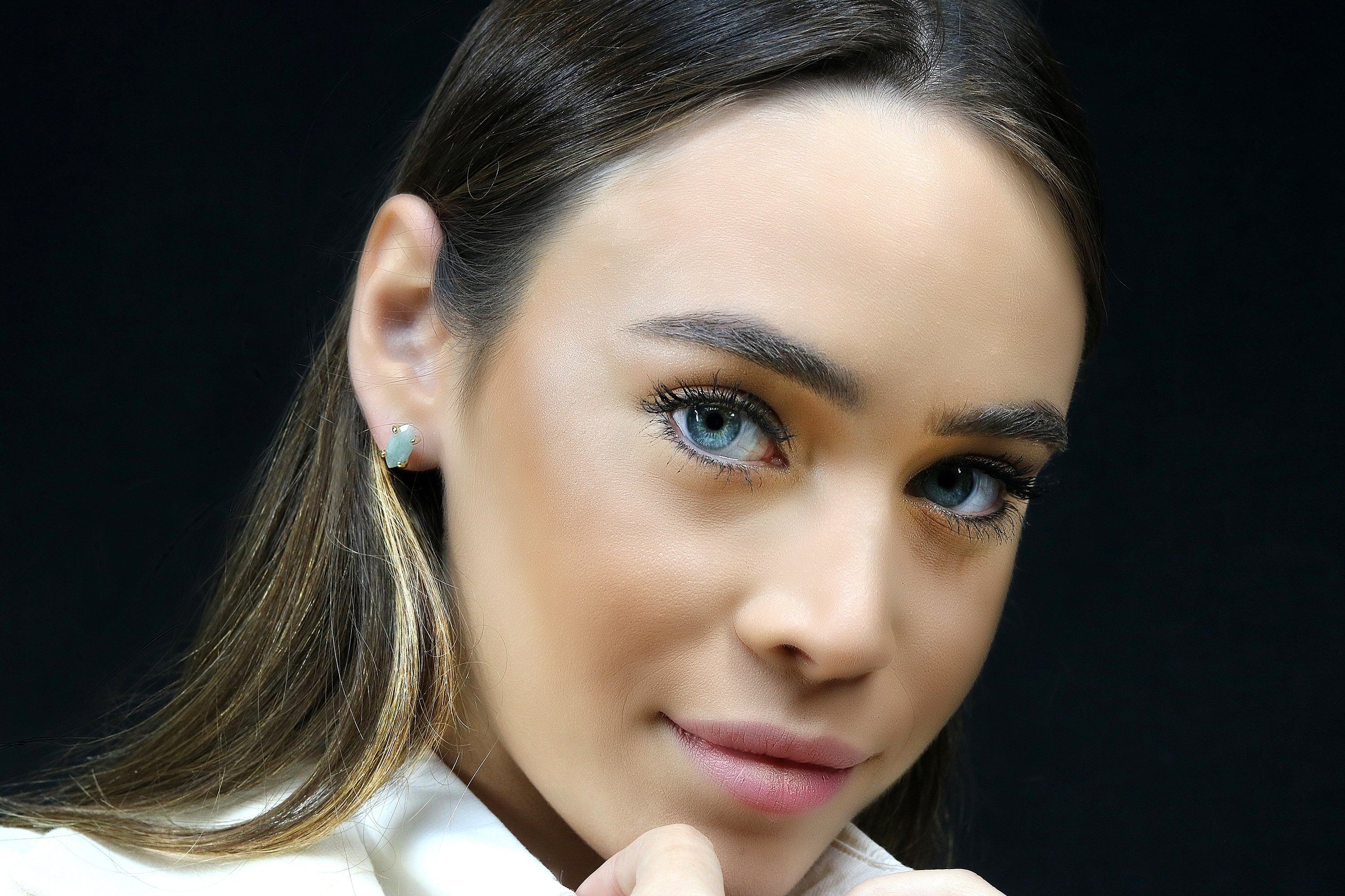 Minimalist Aquamarine Gold Filled Earrings Earrings Anemone Unique