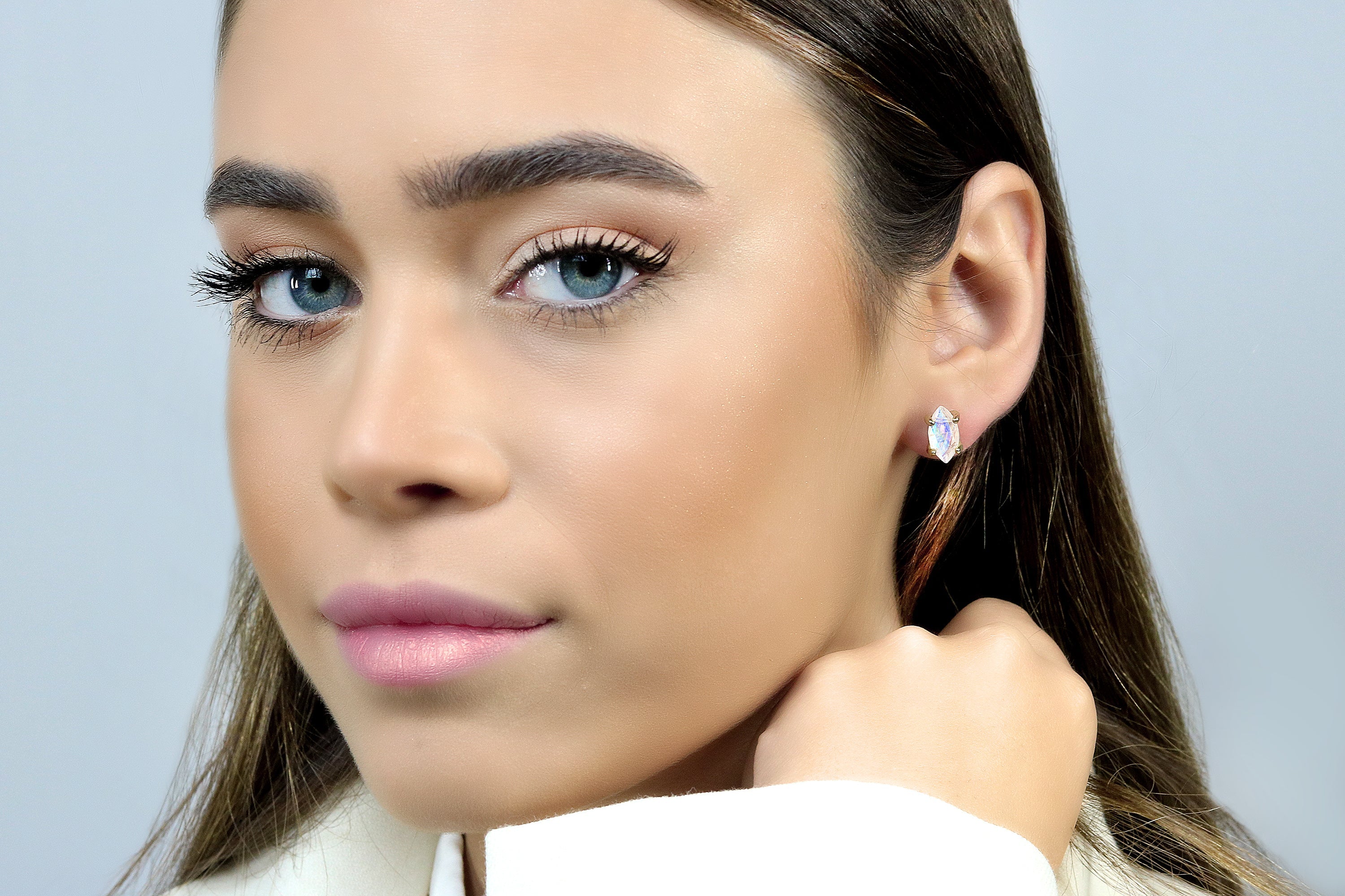 Unique Moonstone Earrings in Gold Earrings Anemone Unique