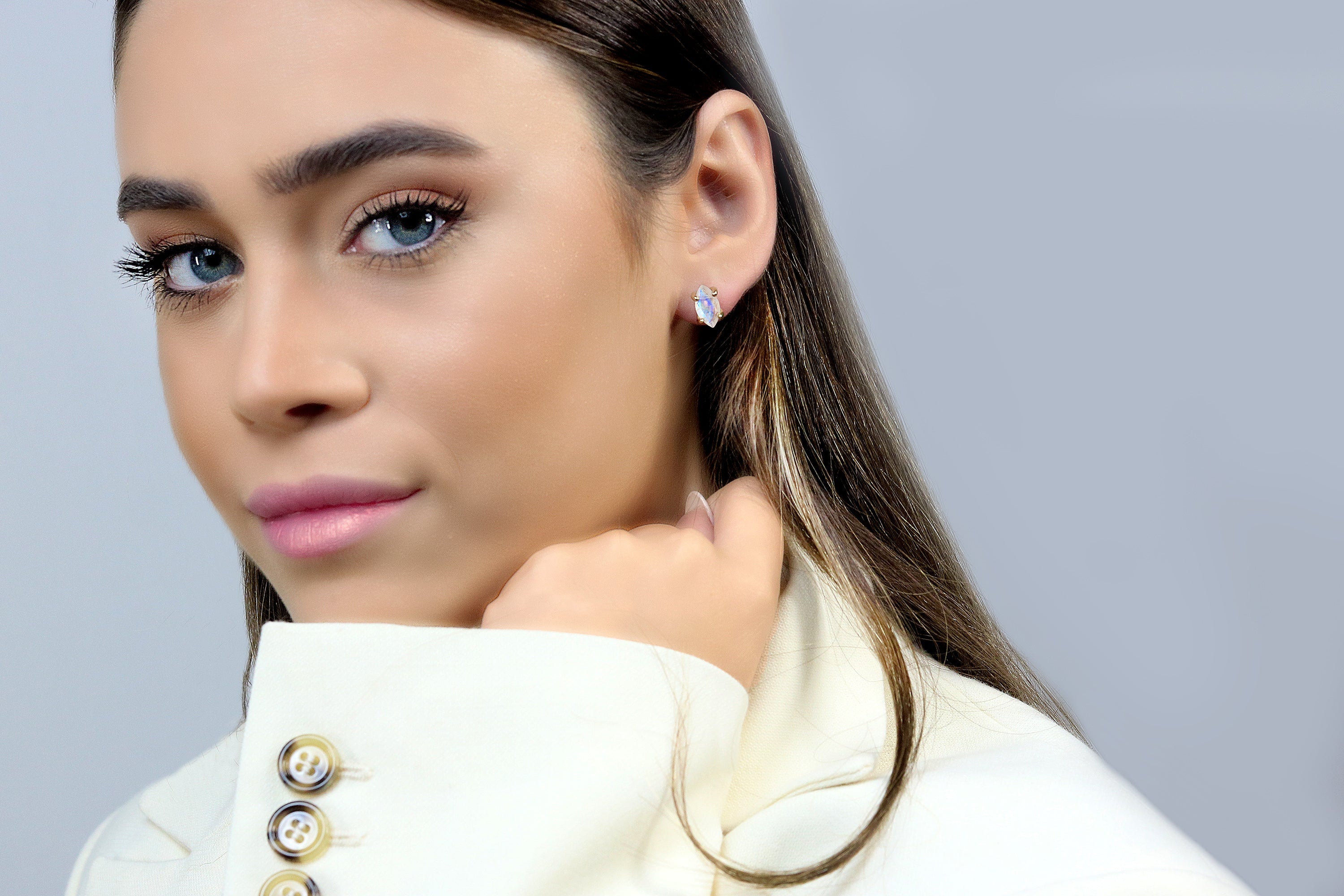 Unique Moonstone Earrings in Gold Earrings Anemone Unique