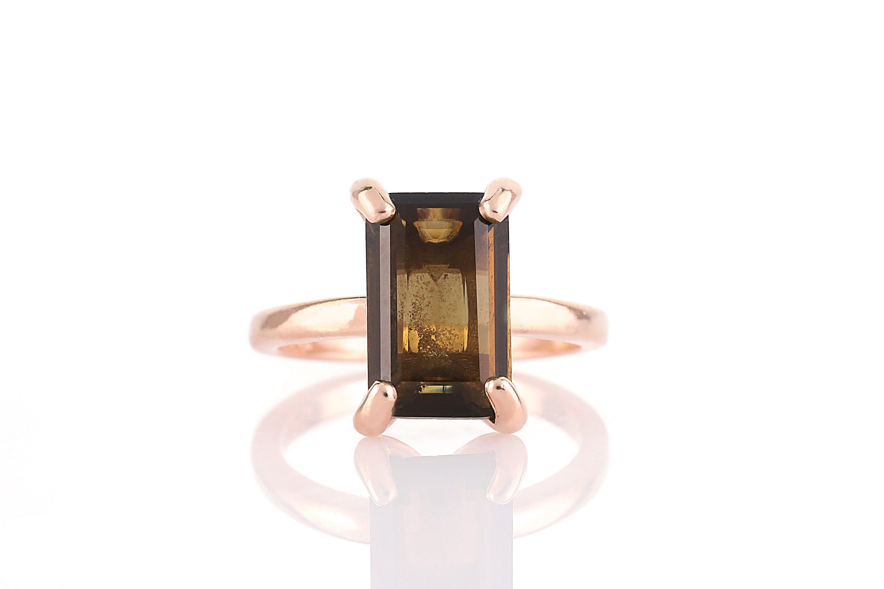 Smoky Quartz Ring in 14K Gold - Custom Ring for Engagement, Birthdays, Anniversaries and Other Celebrations - Handmade Quartz Rings for Women Rings Anemone Unique