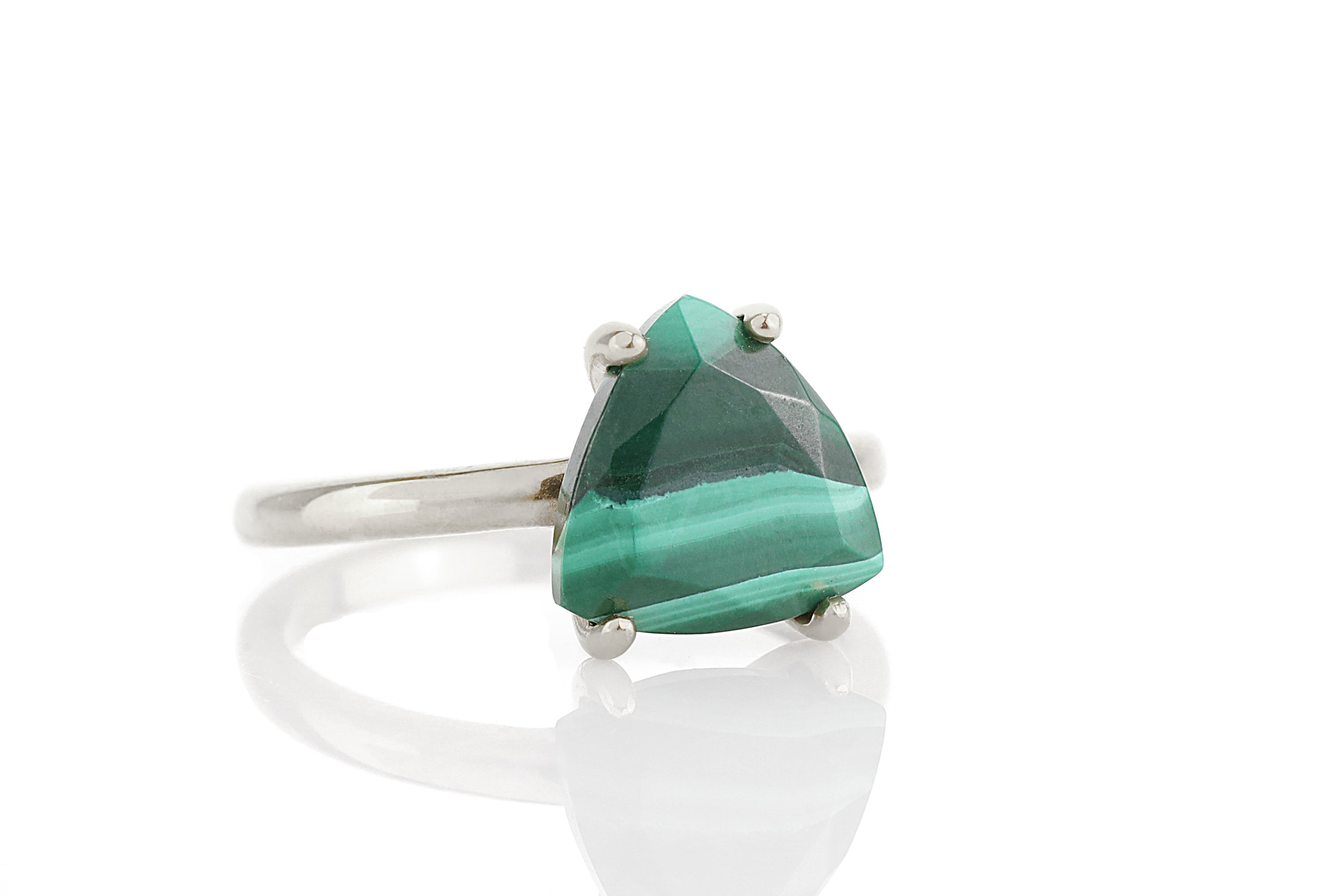 Trilliant Malachite Ring in Gold Filled Rings Anemone Unique