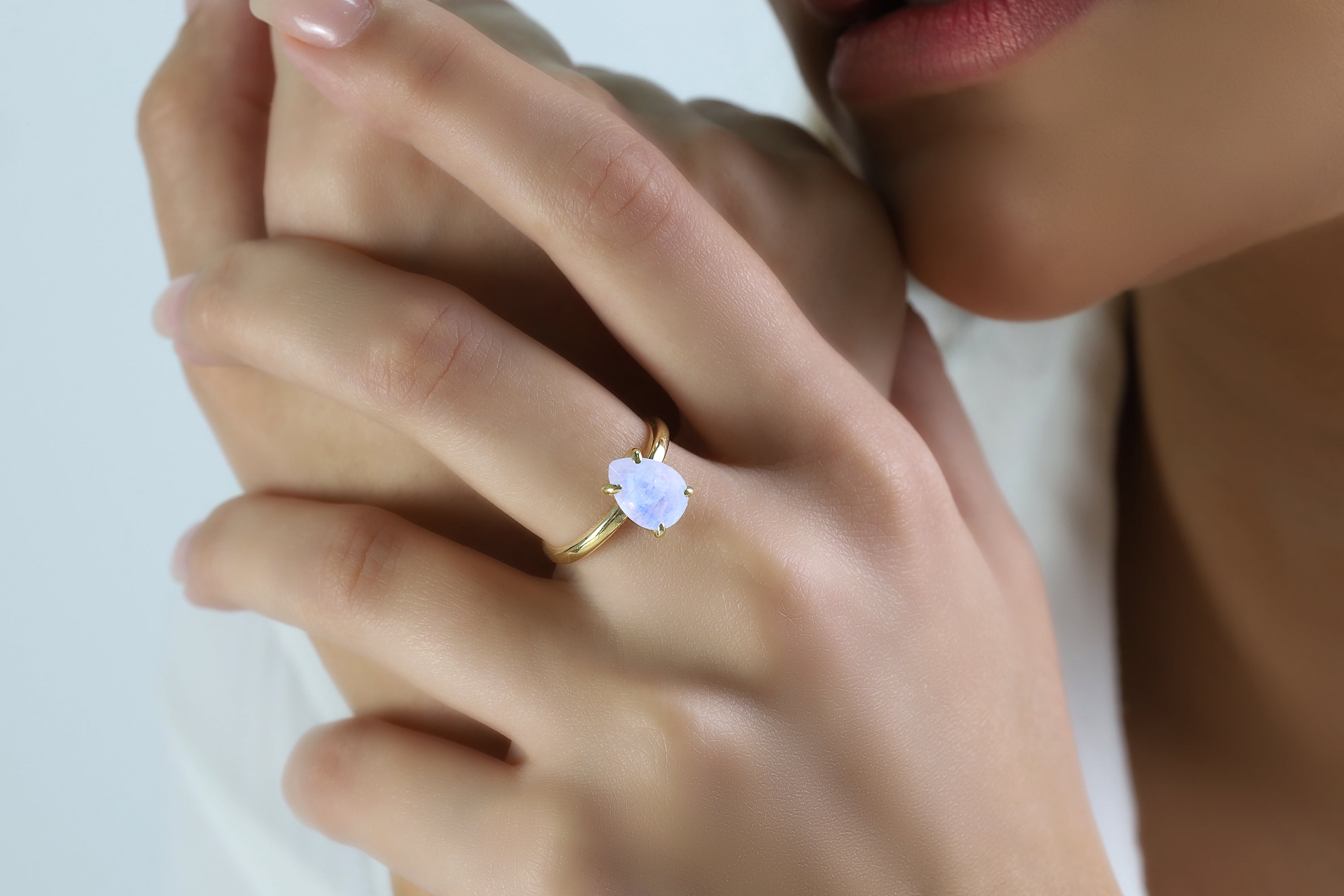 Moonstone Ring in Sterling Silver Rings Anemone Unique