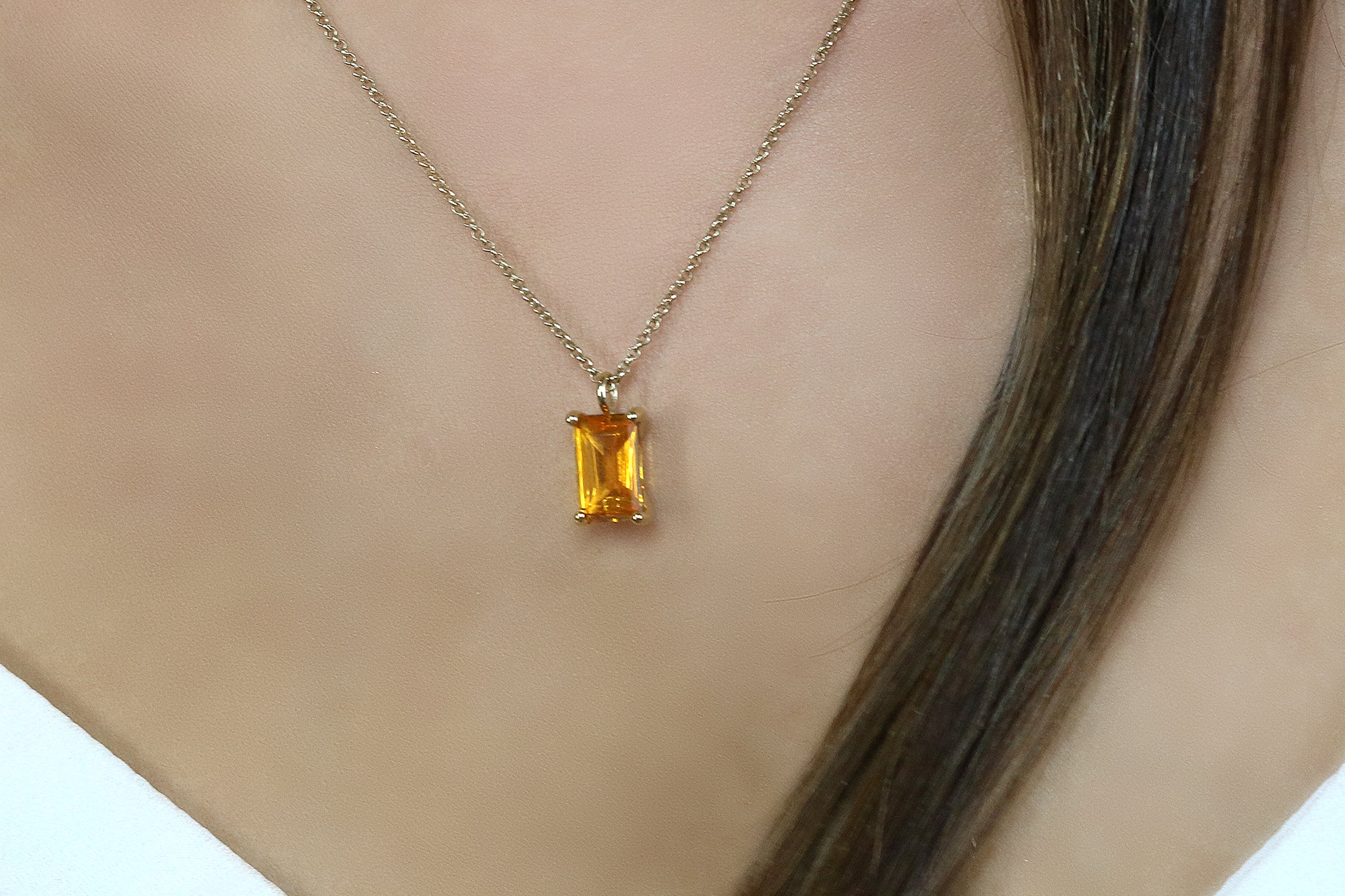 Warm Iridescence Citrine Gold Pendant Necklace necklaces Anemone Unique