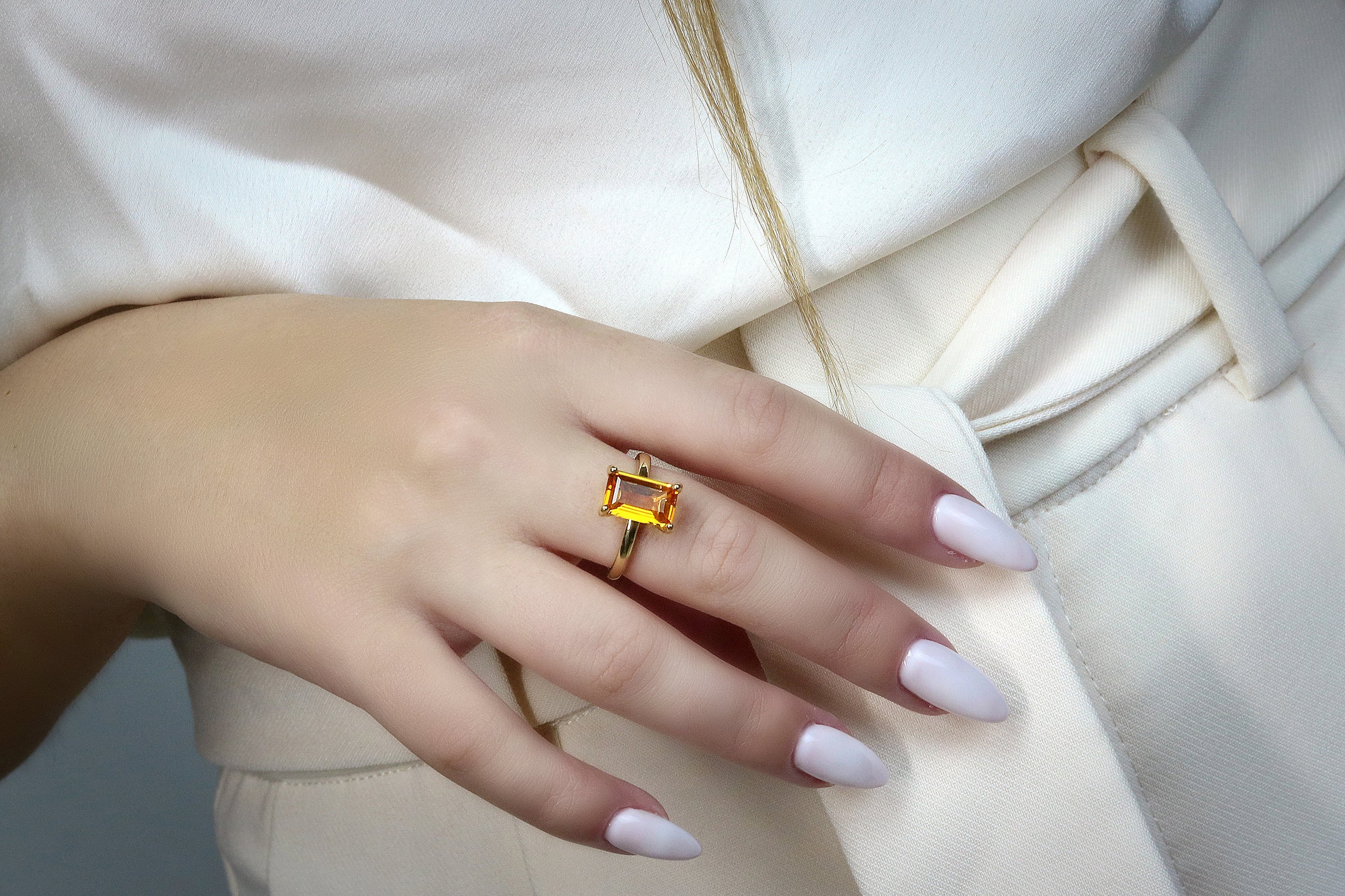 Citrine in Rose Gold 14k Jewelry Ring Rings Anemone Unique