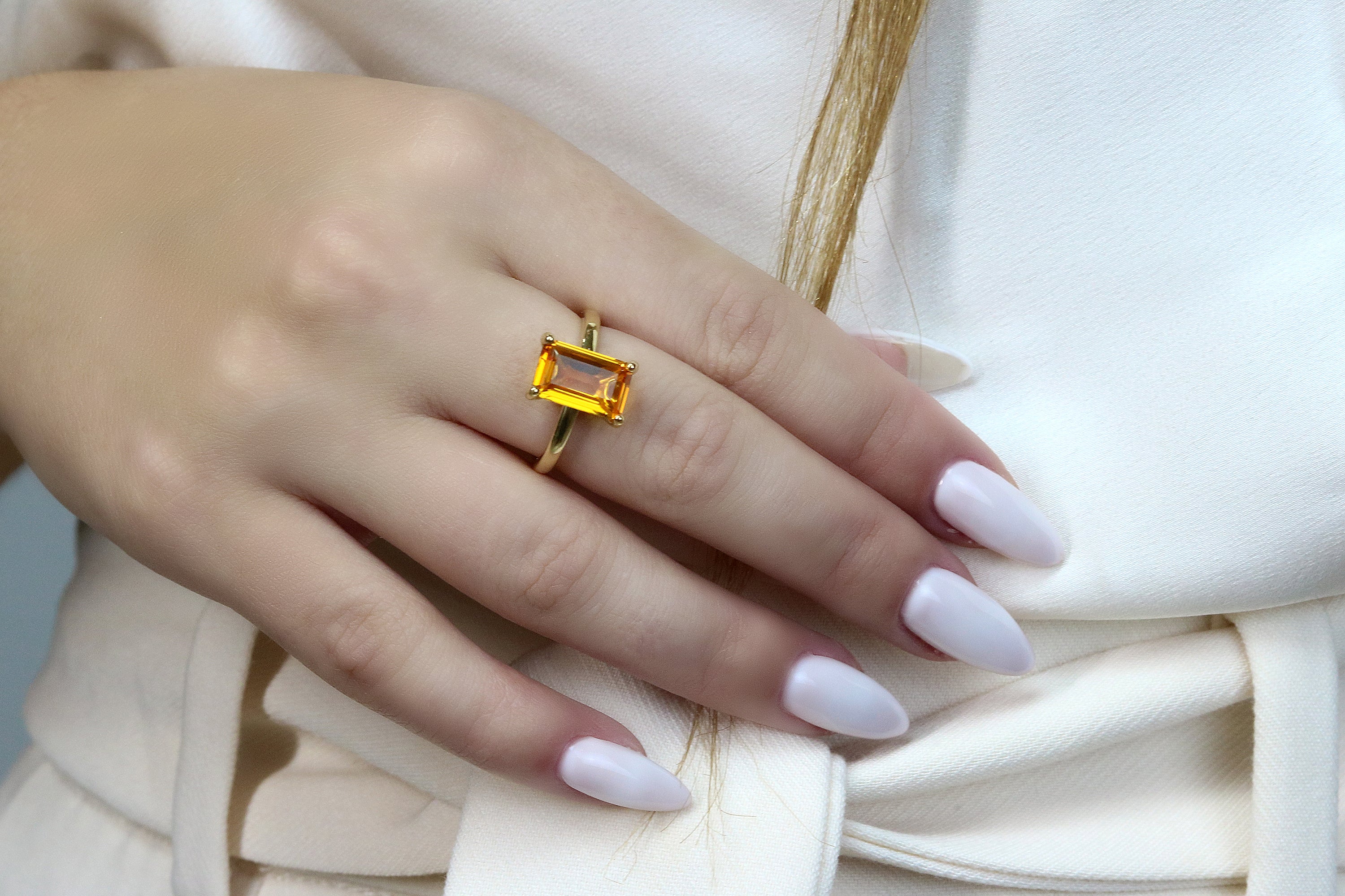 Citrine in Rose Gold 14k Jewelry Ring Rings Anemone Unique