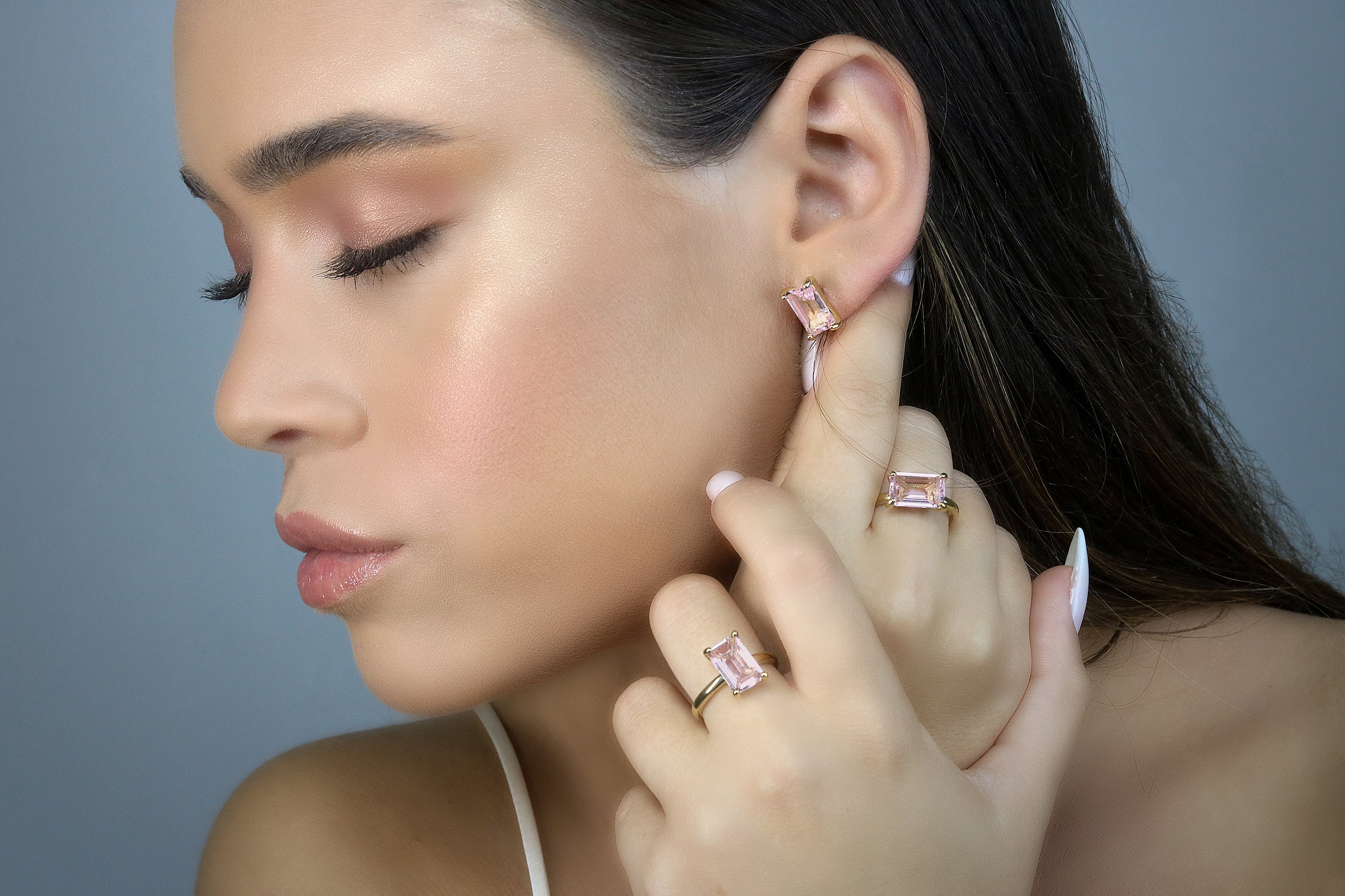 Rose Quartz Ring in 14k Rose Gold Rings Anemone Unique