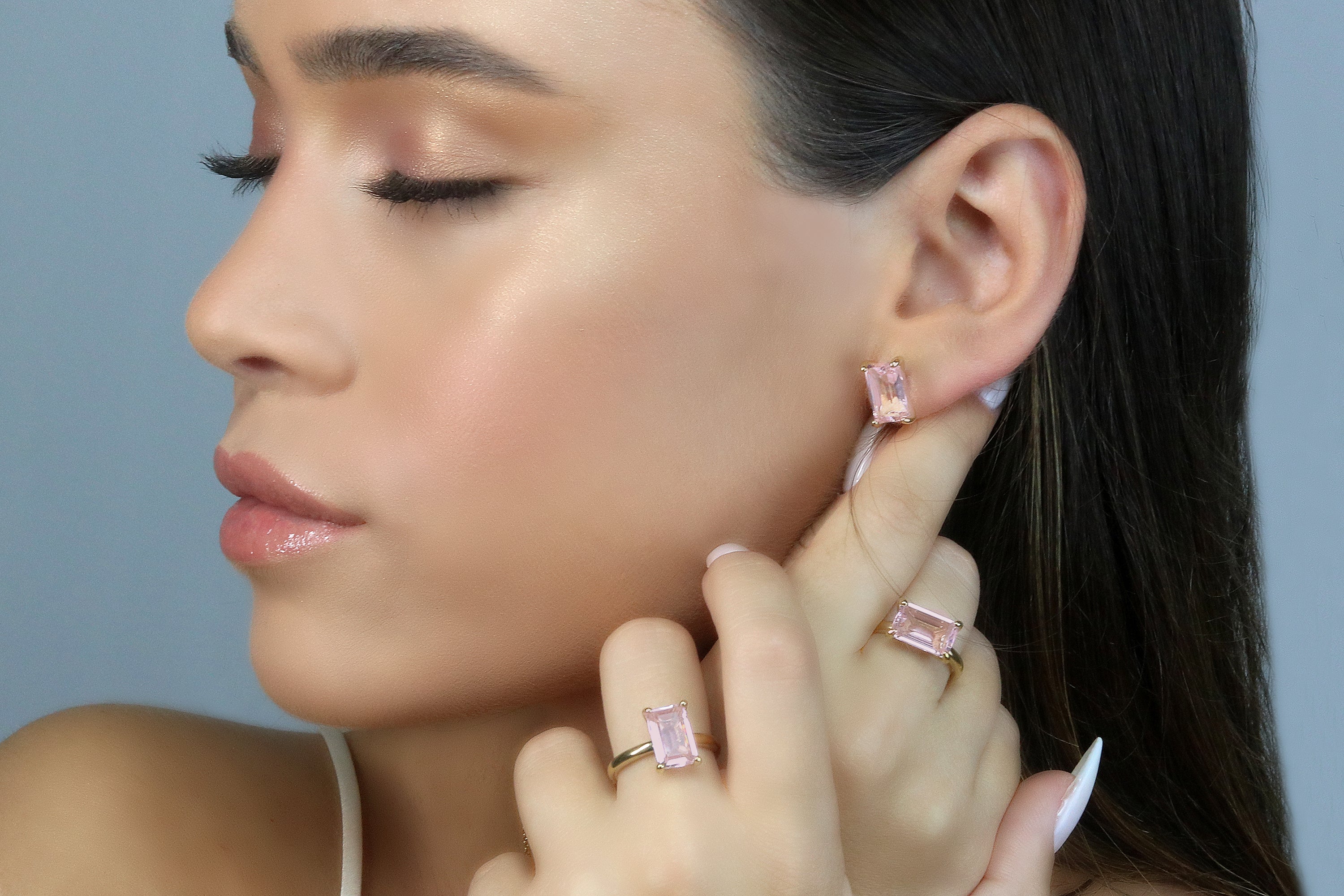 Rose Quartz Ring in 925 Sterling Silver Rings Anemone Unique