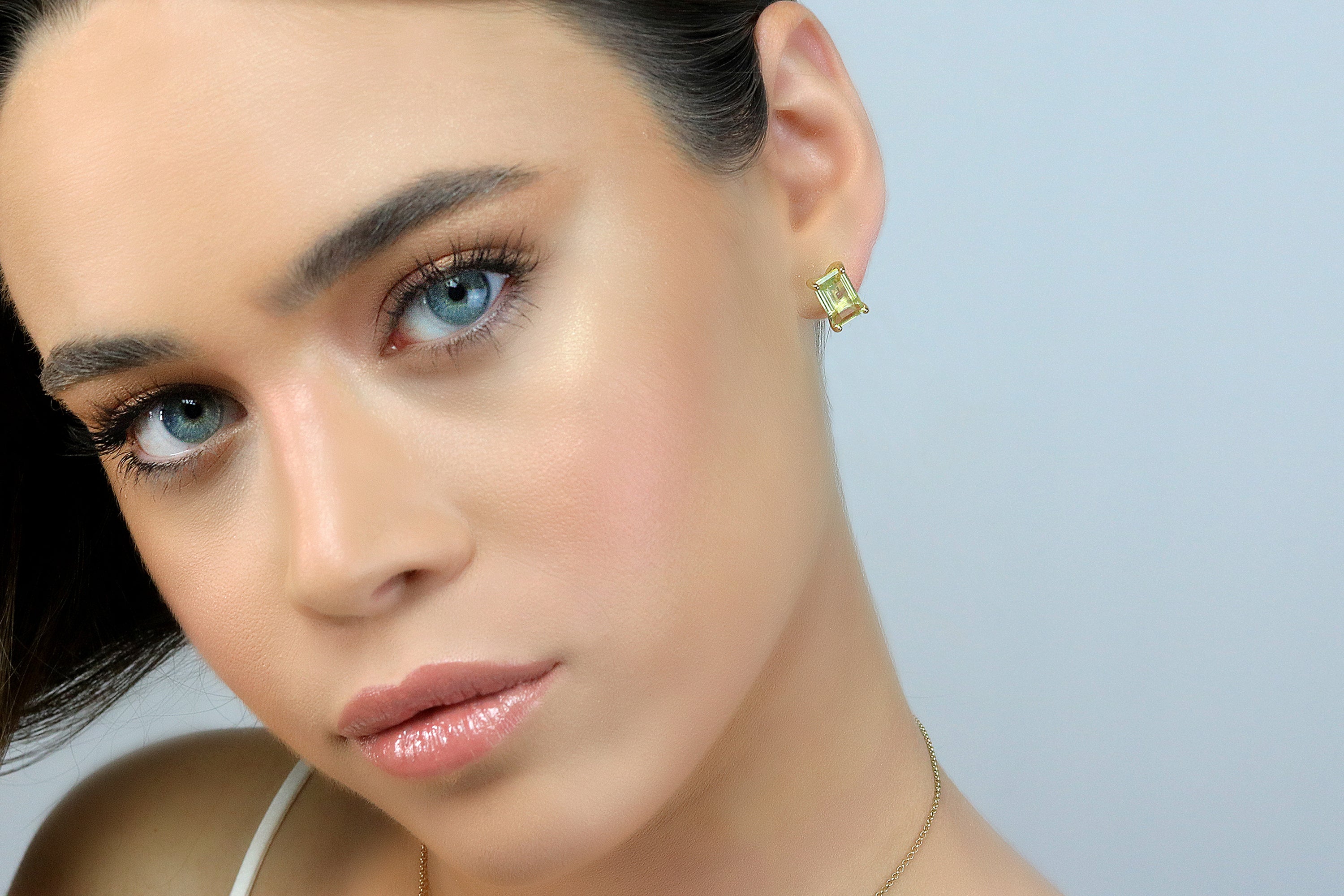 Lemon Quartz Stud Gold Earrings Earrings Anemone Unique