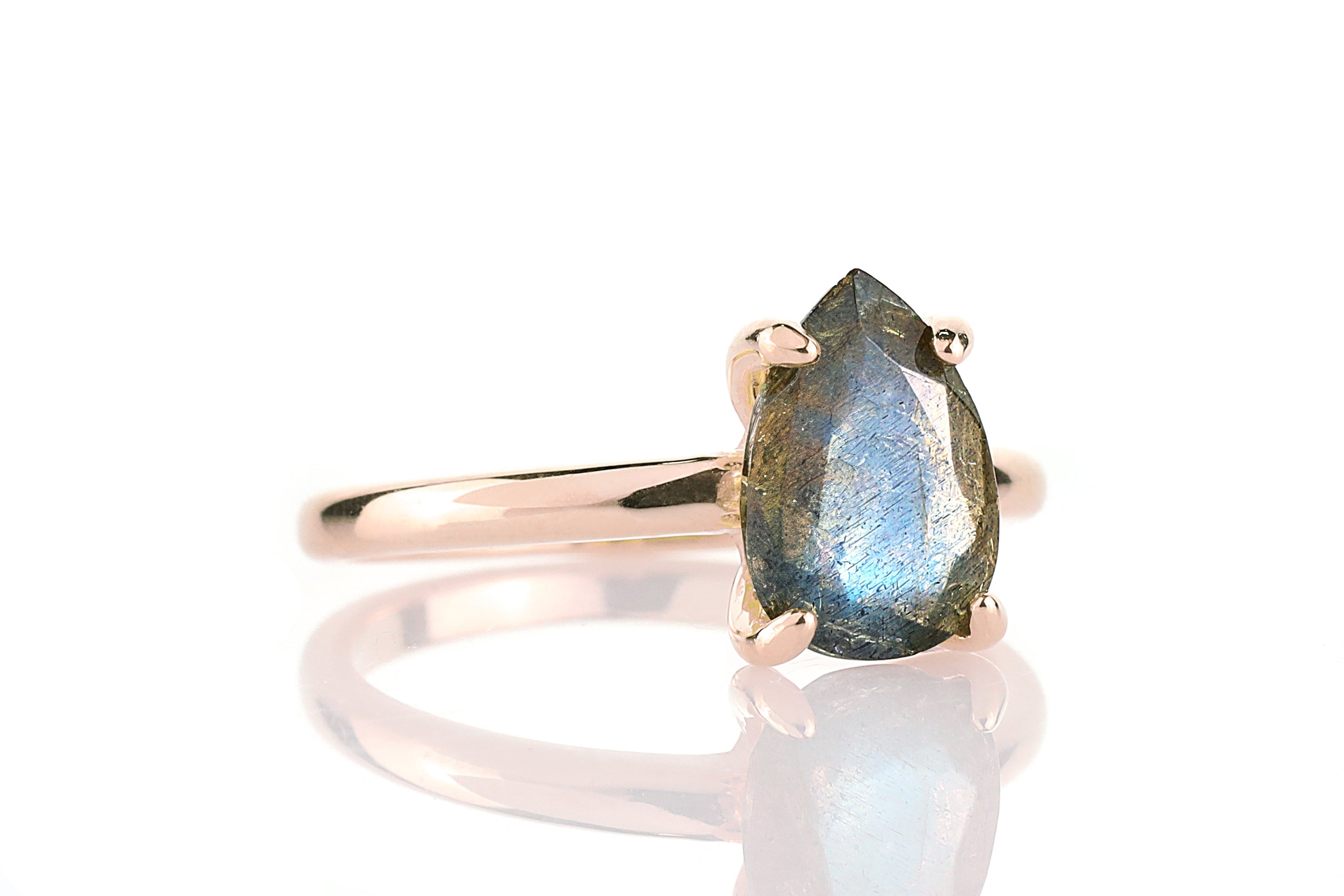Gold-filled 14K Jewelry Labradorite Ring Rings Anemone Unique