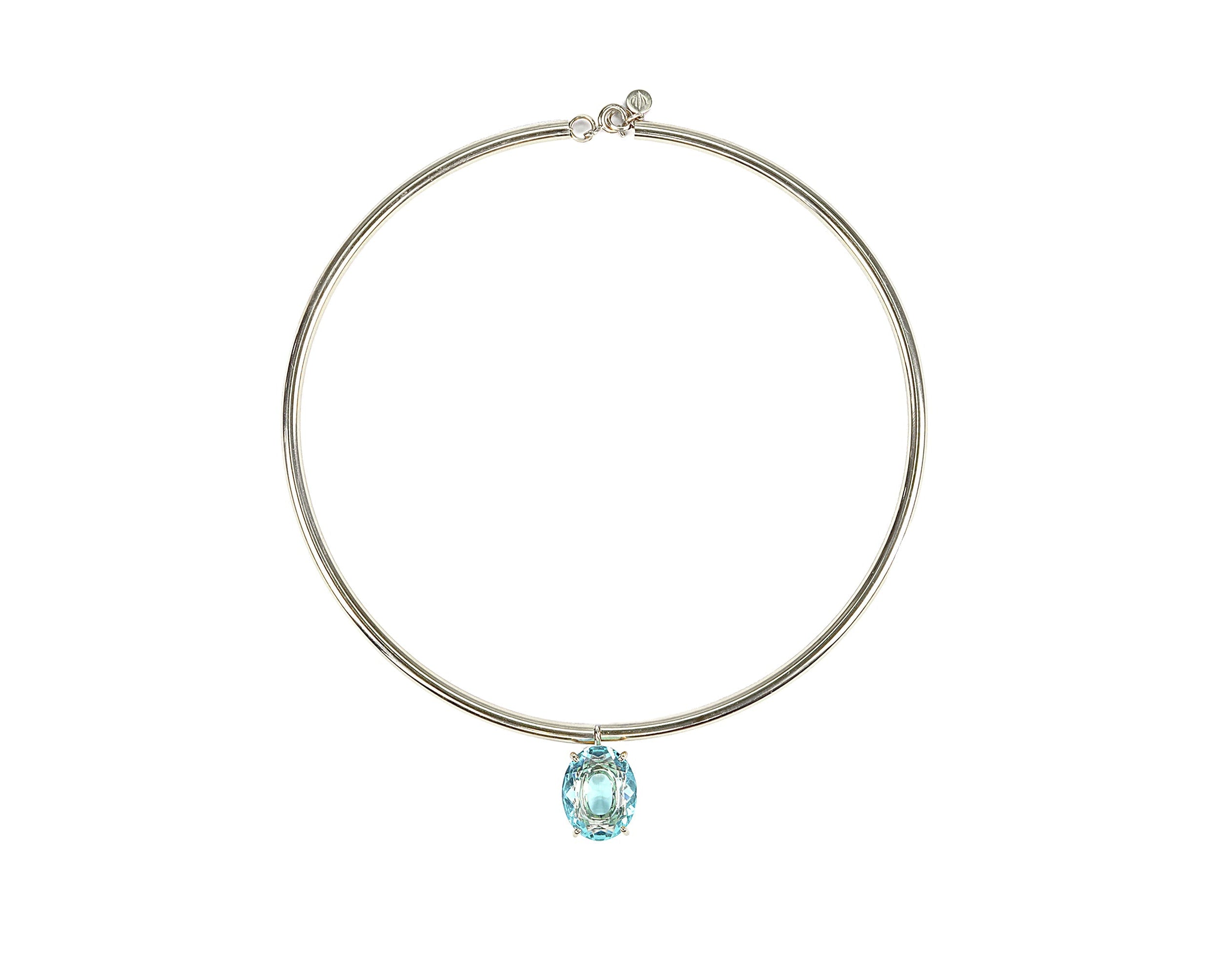 Blue Topaz Pendant Gold Tribal Necklace necklaces Anemone Jewelry