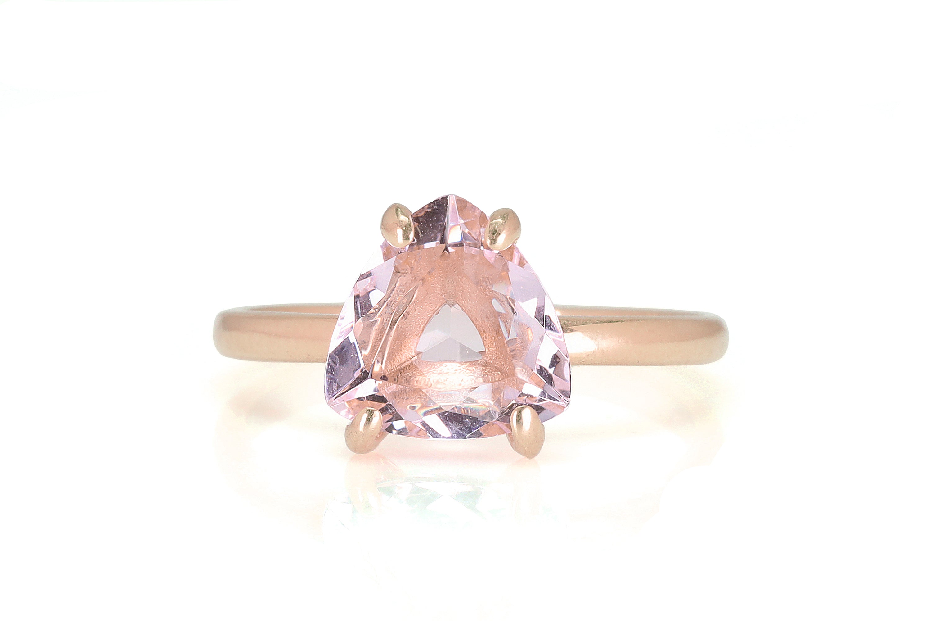 Unique Alluring Rose Quartz Ring in 14k Gold Rings Anemone Unique