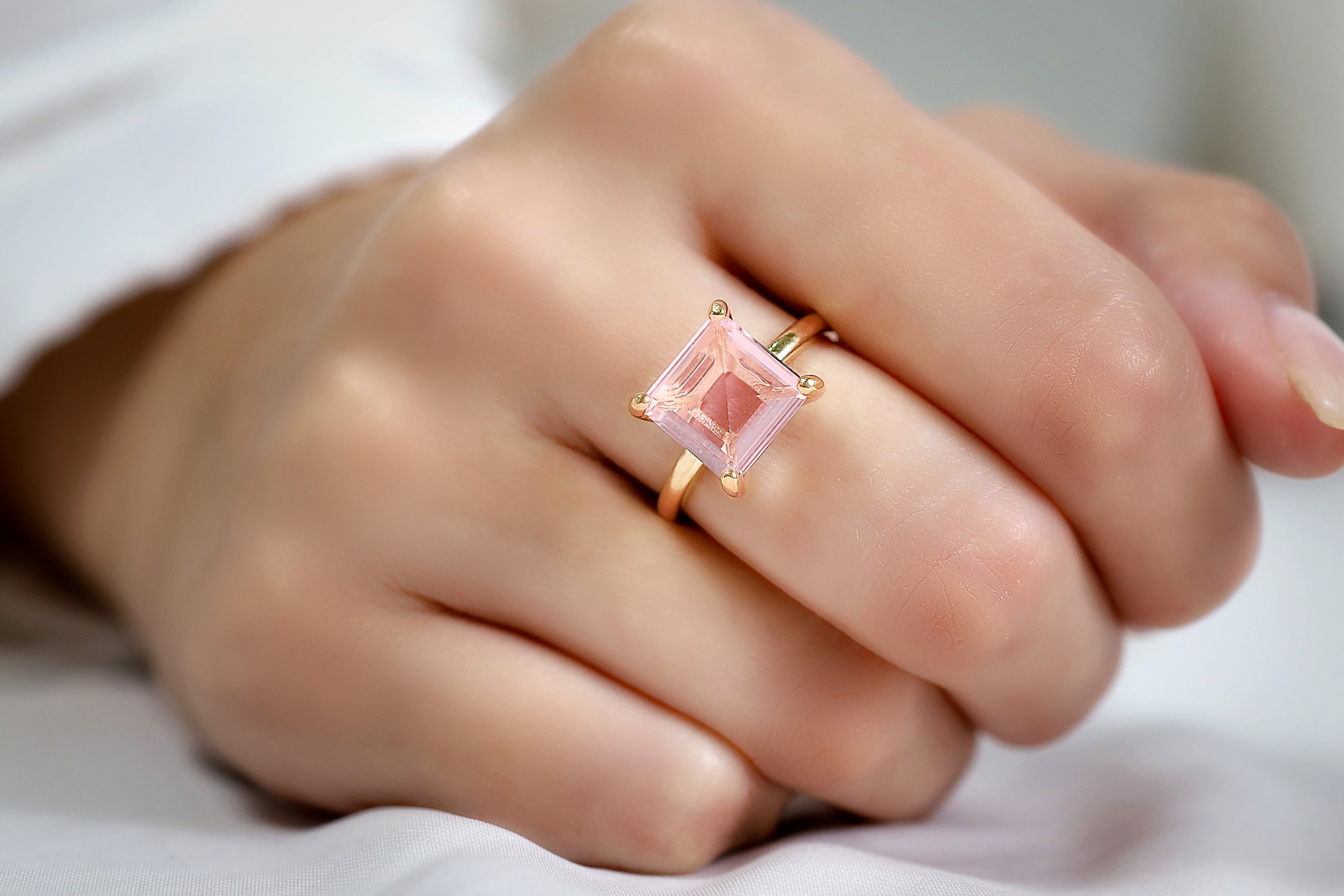 925 Silver Rose Quartz Ring Rings Anemone Unique