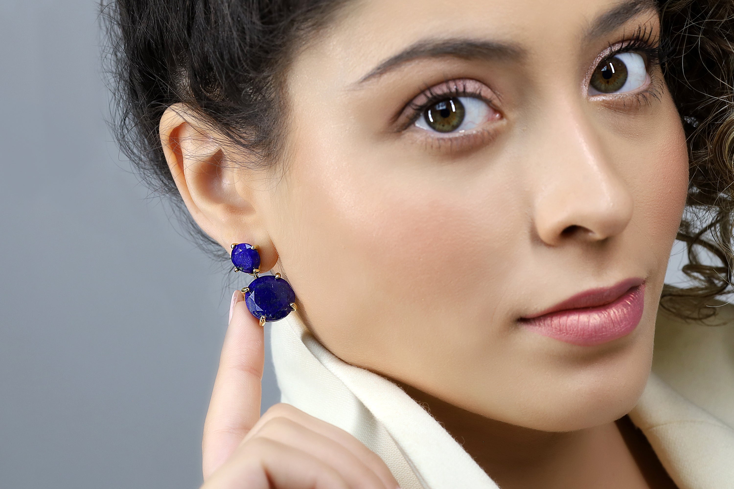 Multi Stone Lapis Lazuli 14k Gold Earrings Earrings Anemone Jewelry