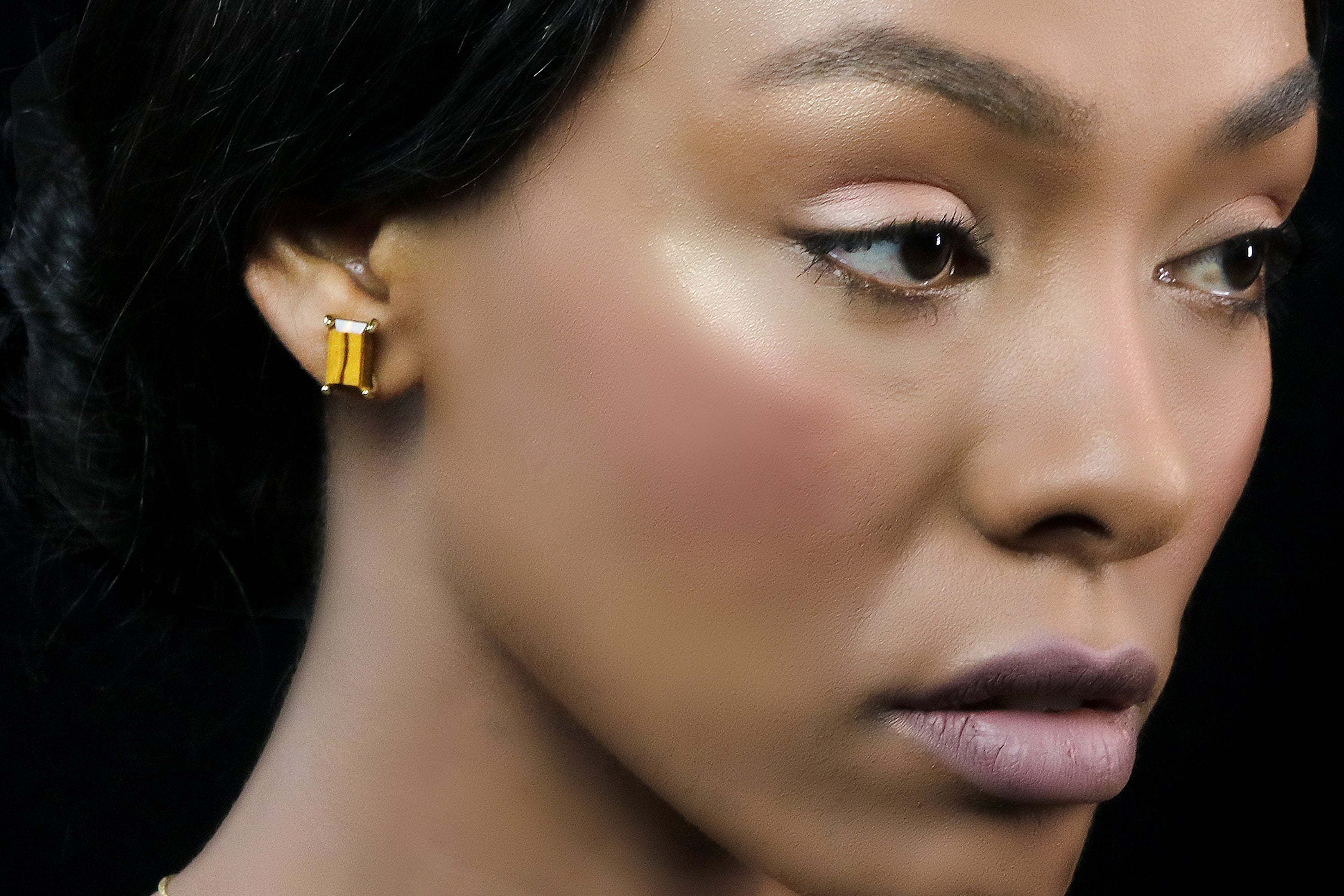 Tiger Eye Gemstone Unique Earrings in Gold Earrings Anemone Unique