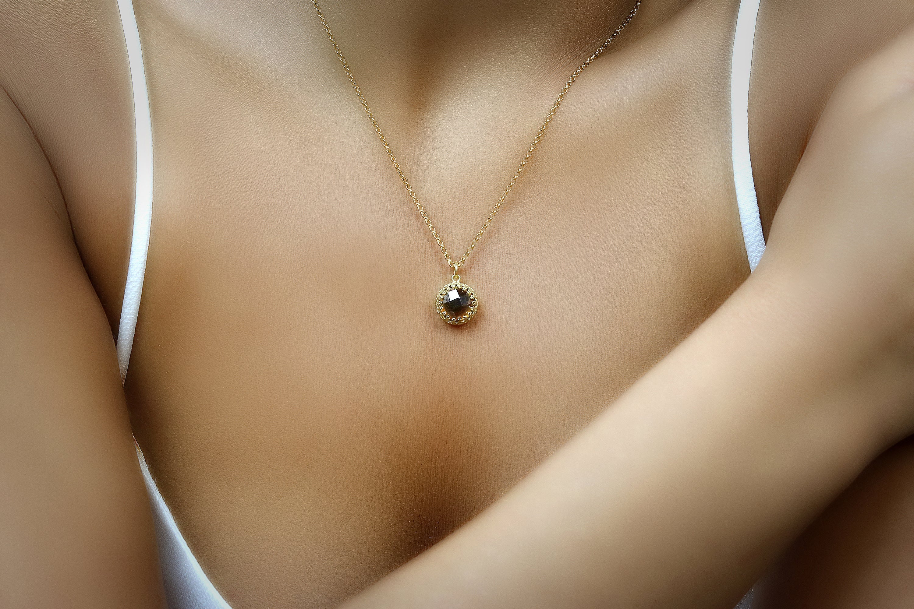 Charming Smoky Quartz Gold Filled Necklace necklaces Anemone Jewelry