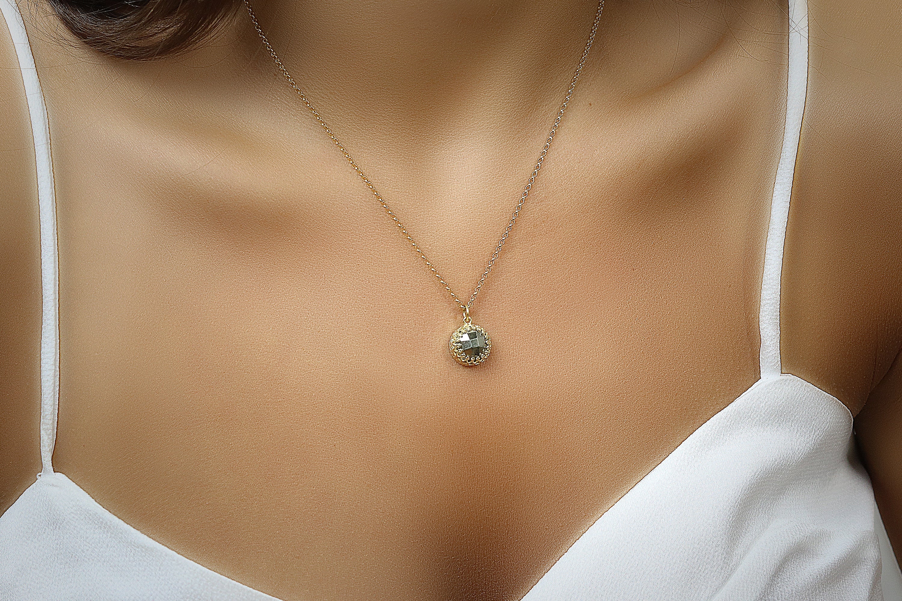 Delicate Pyrite Gold Filled Necklace necklaces Anemone Jewelry