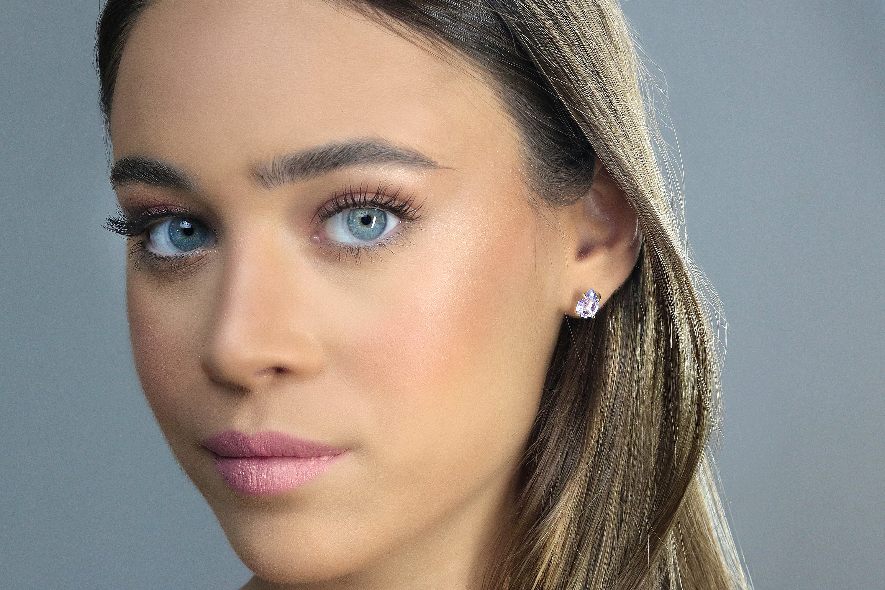 Pear Lustrous Tanzanite Gold Earrings Earrings Anemone Unique