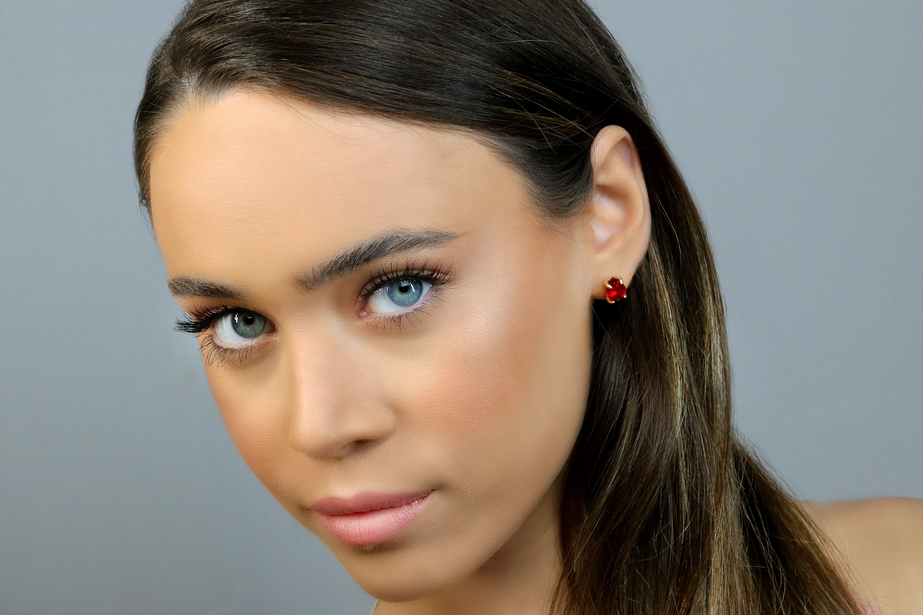 Red Ruby Sterling Silver Earrings Earrings Anemone Unique