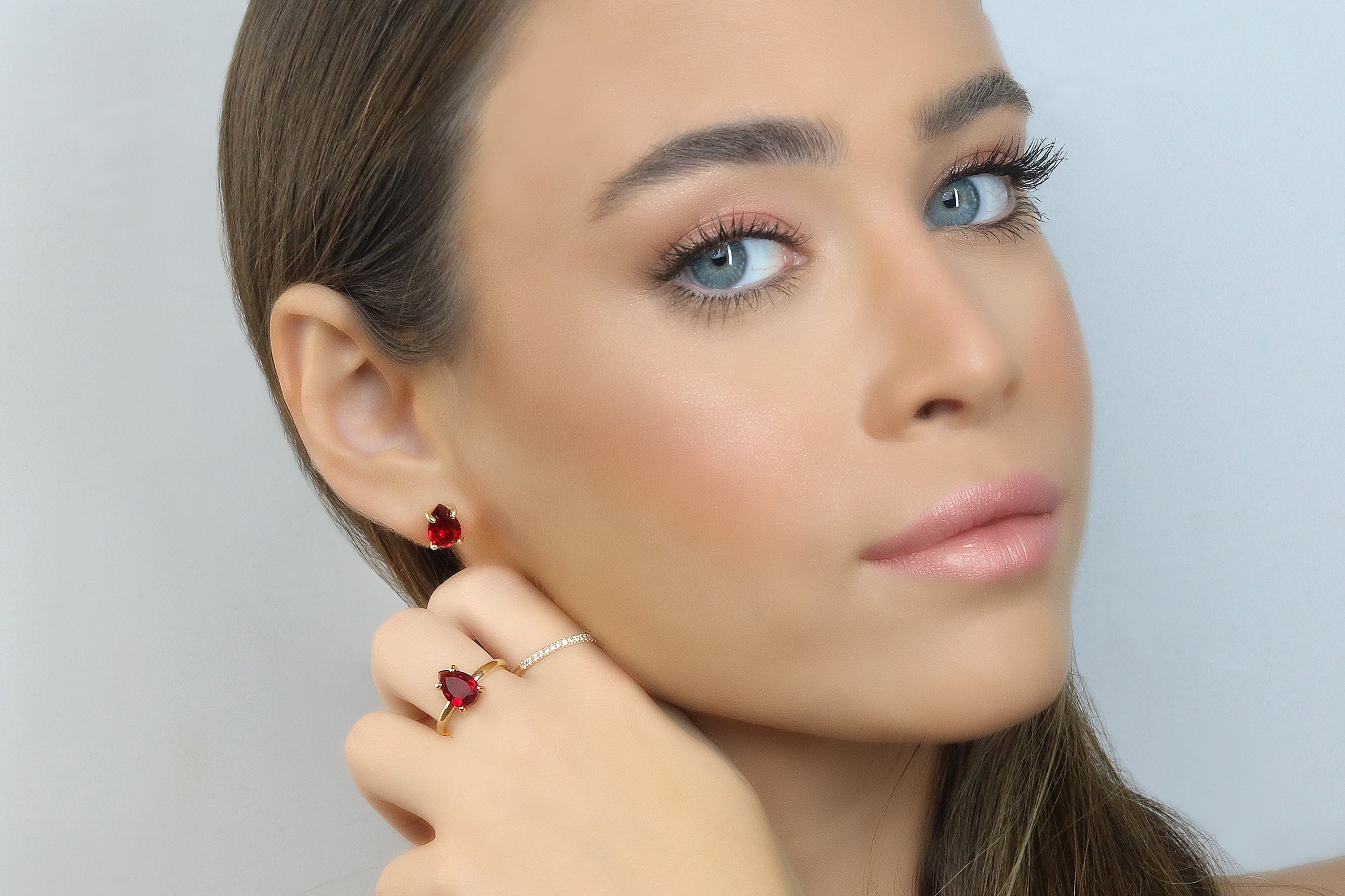 Red Garnet Gold Filled Earrings Earrings Anemone Unique