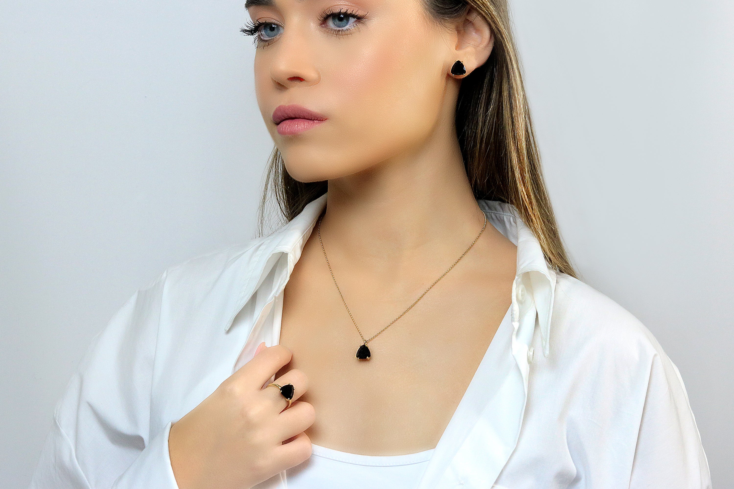 Fashionable Black Onyx Gold Filled Necklace necklaces Anemone Unique