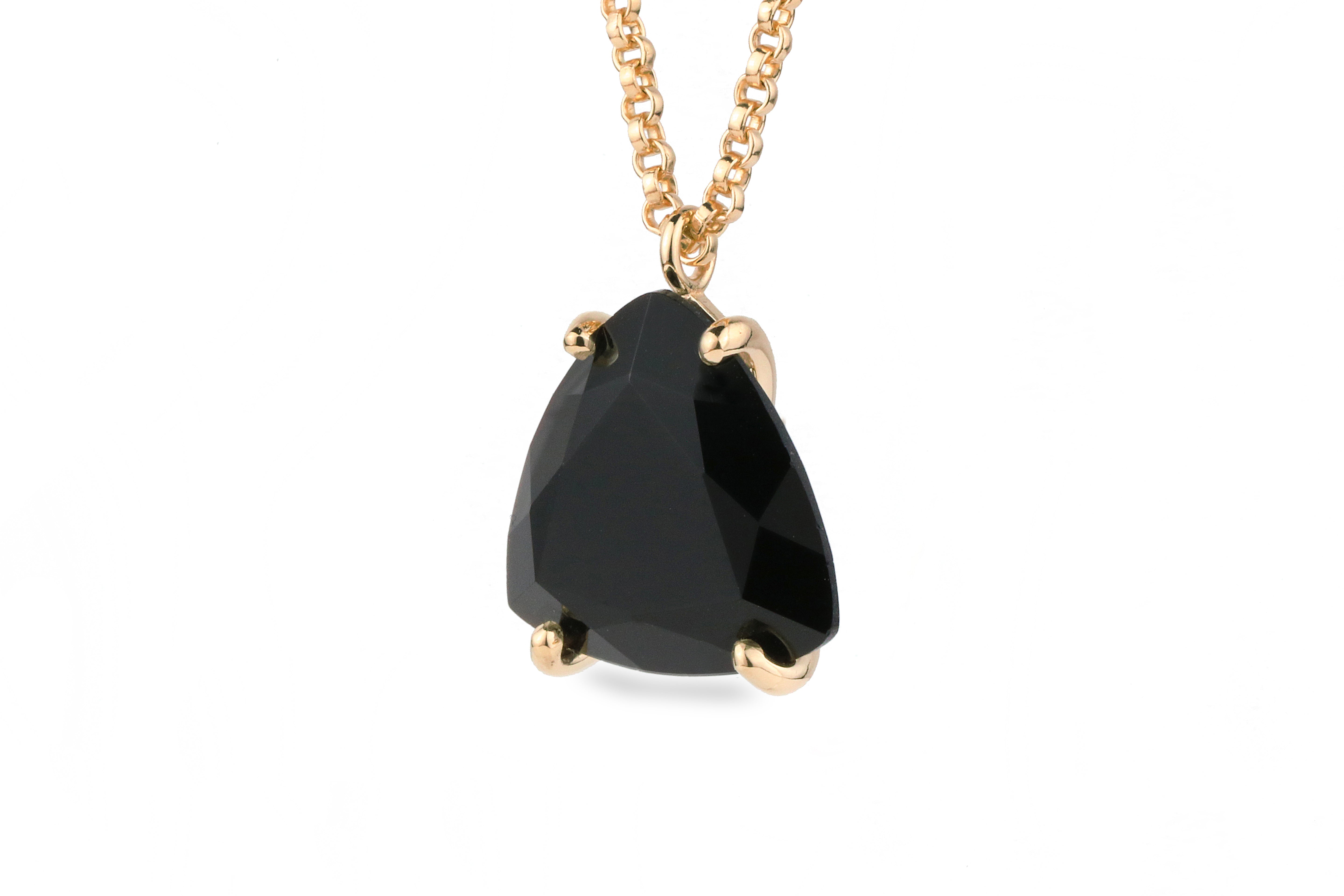 Black Onyx 14k Gold Custom Natural Gem Necklace necklaces Anemone Jewelry