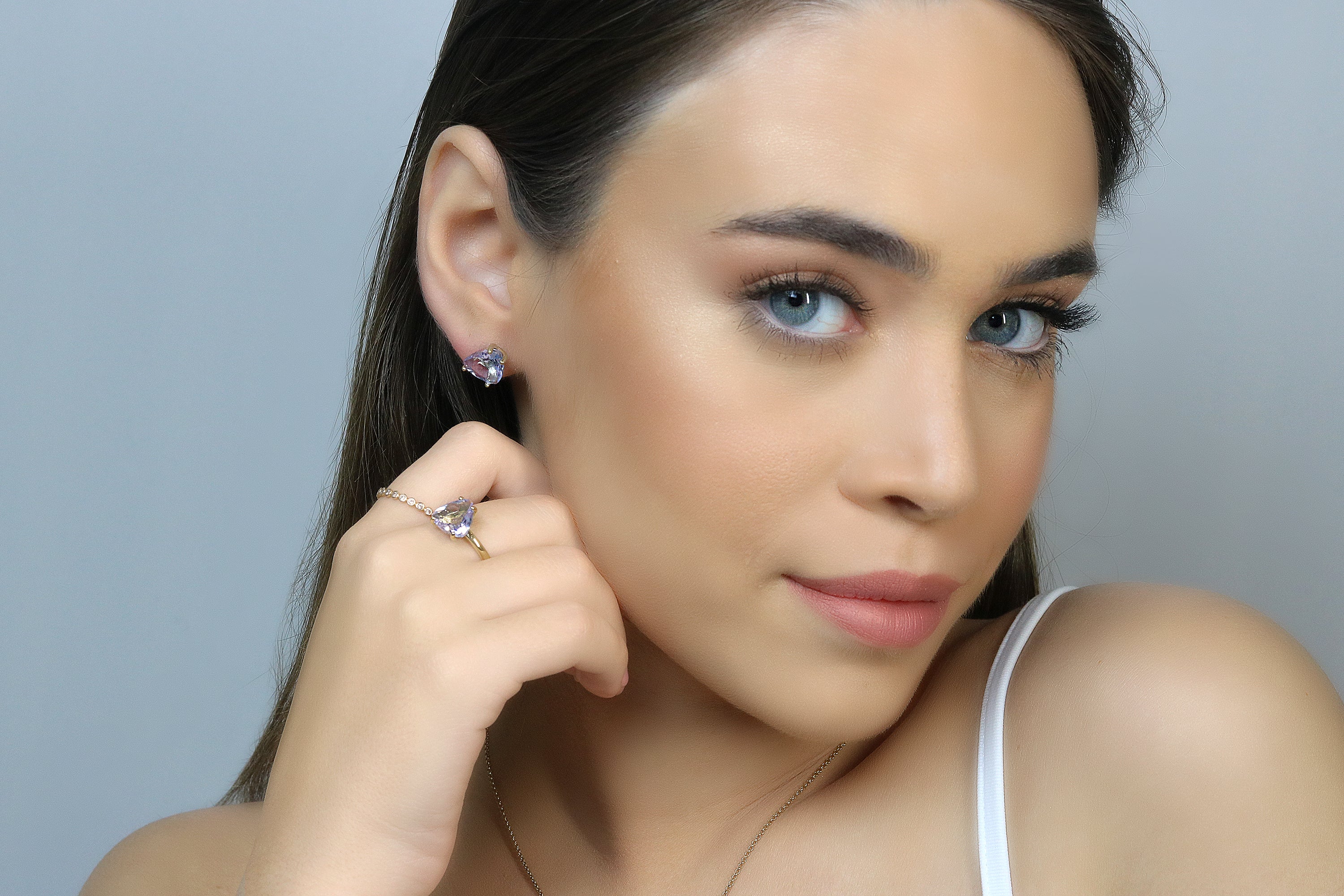 Gold Filled Trillion Tanzanite Earrings Earrings Anemone Unique