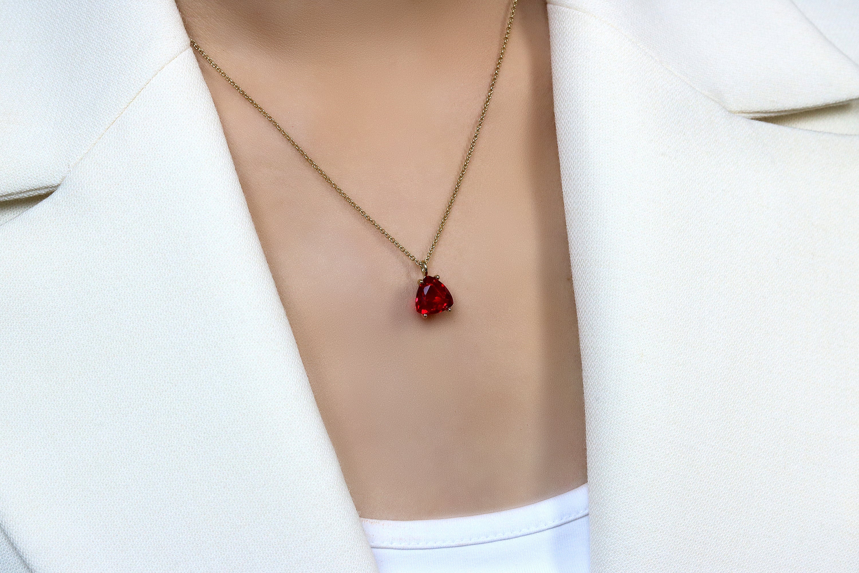 Minimalist Ruby Pendant Gold Filled Necklace necklaces Anemone Unique