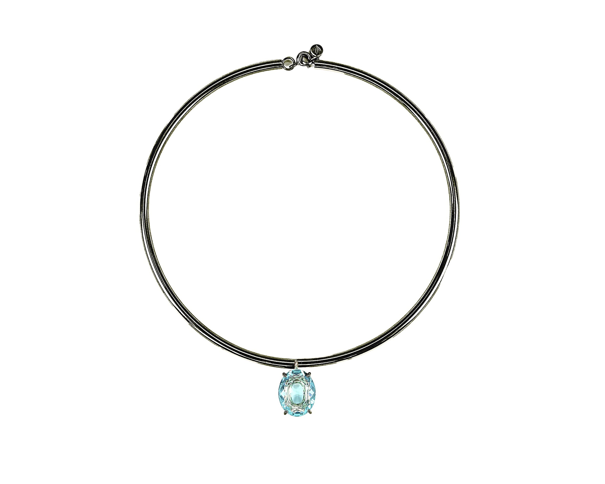 Blue Topaz Pendant Gold Tribal Necklace necklaces Anemone Jewelry