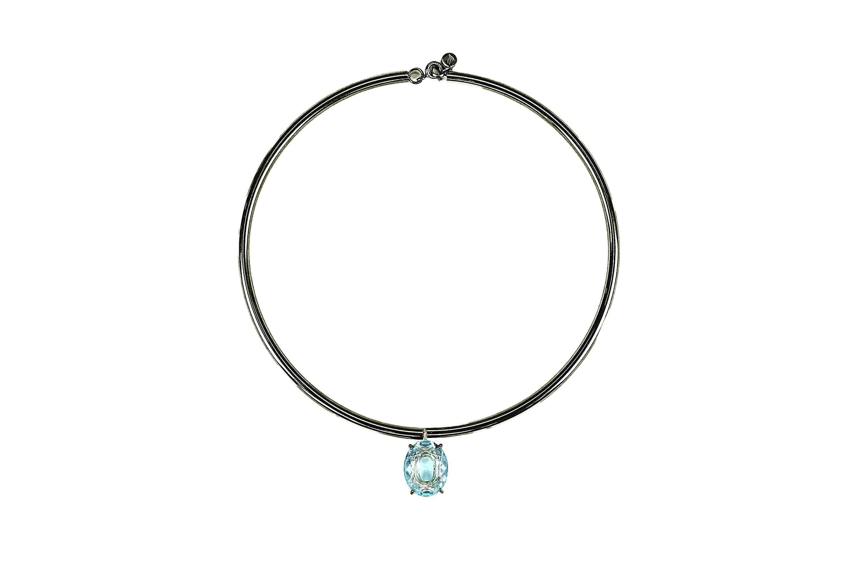 Blue Topaz Pendant Gold Tribal Necklace necklaces Anemone Jewelry